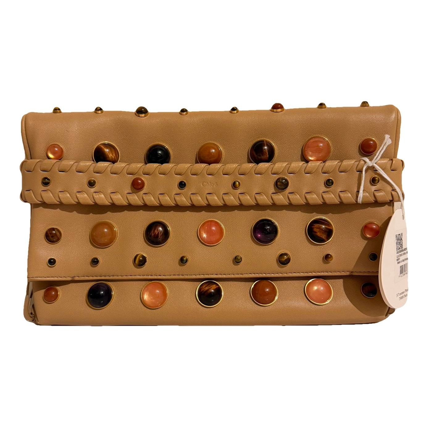 Leather clutch bag