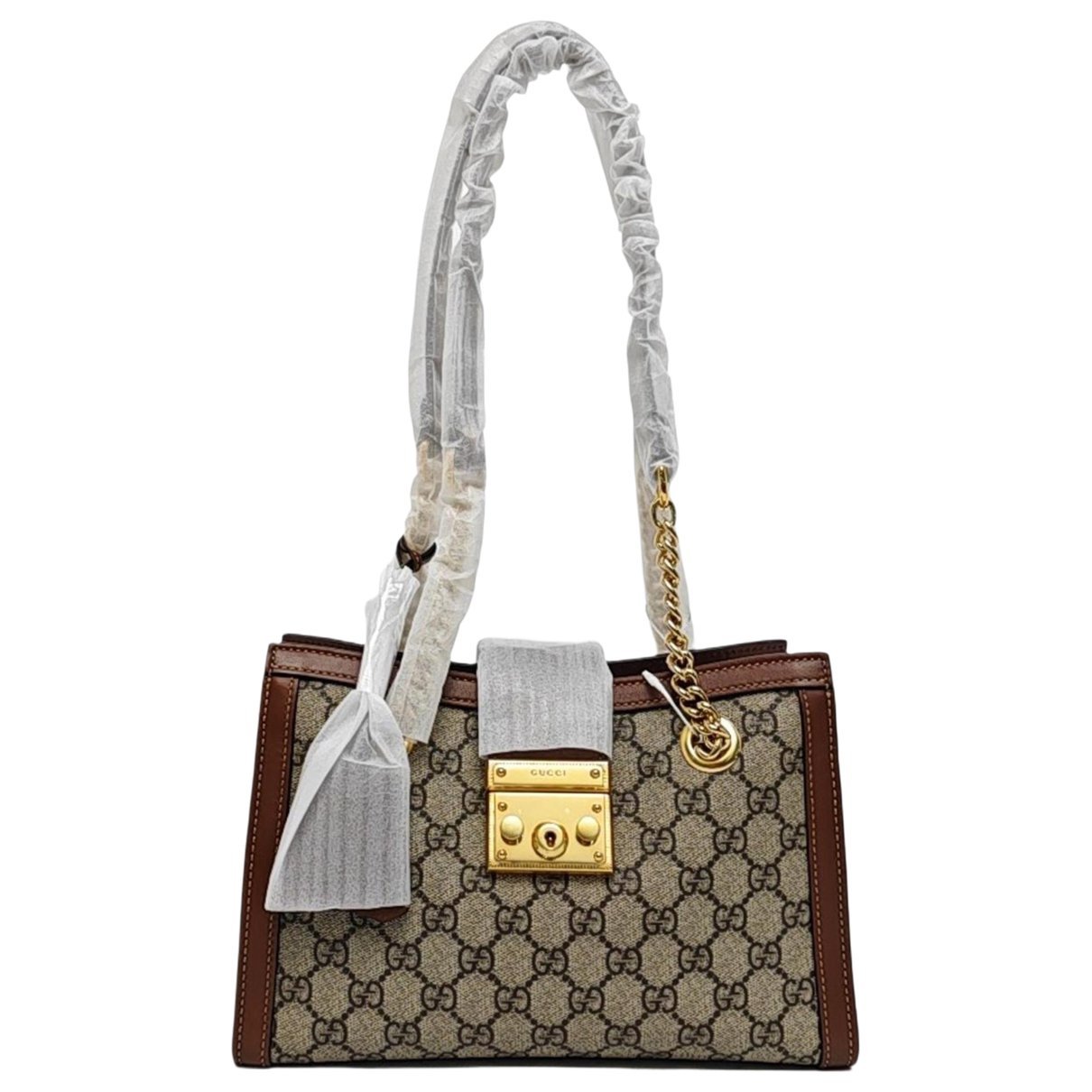 Padlock leather handbag