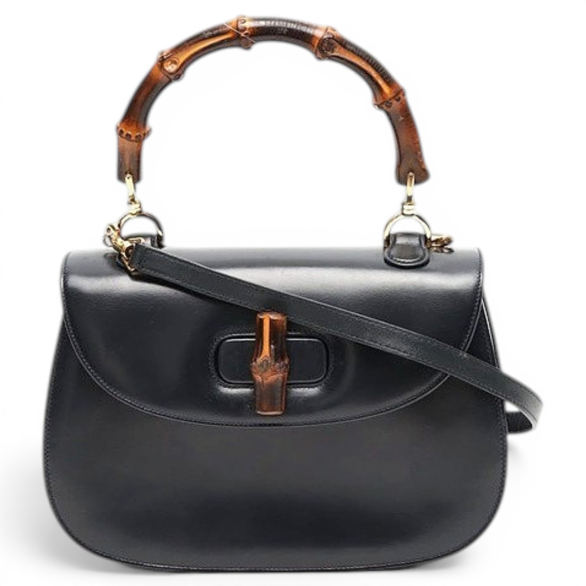 Bamboo Top Handle leather handbag