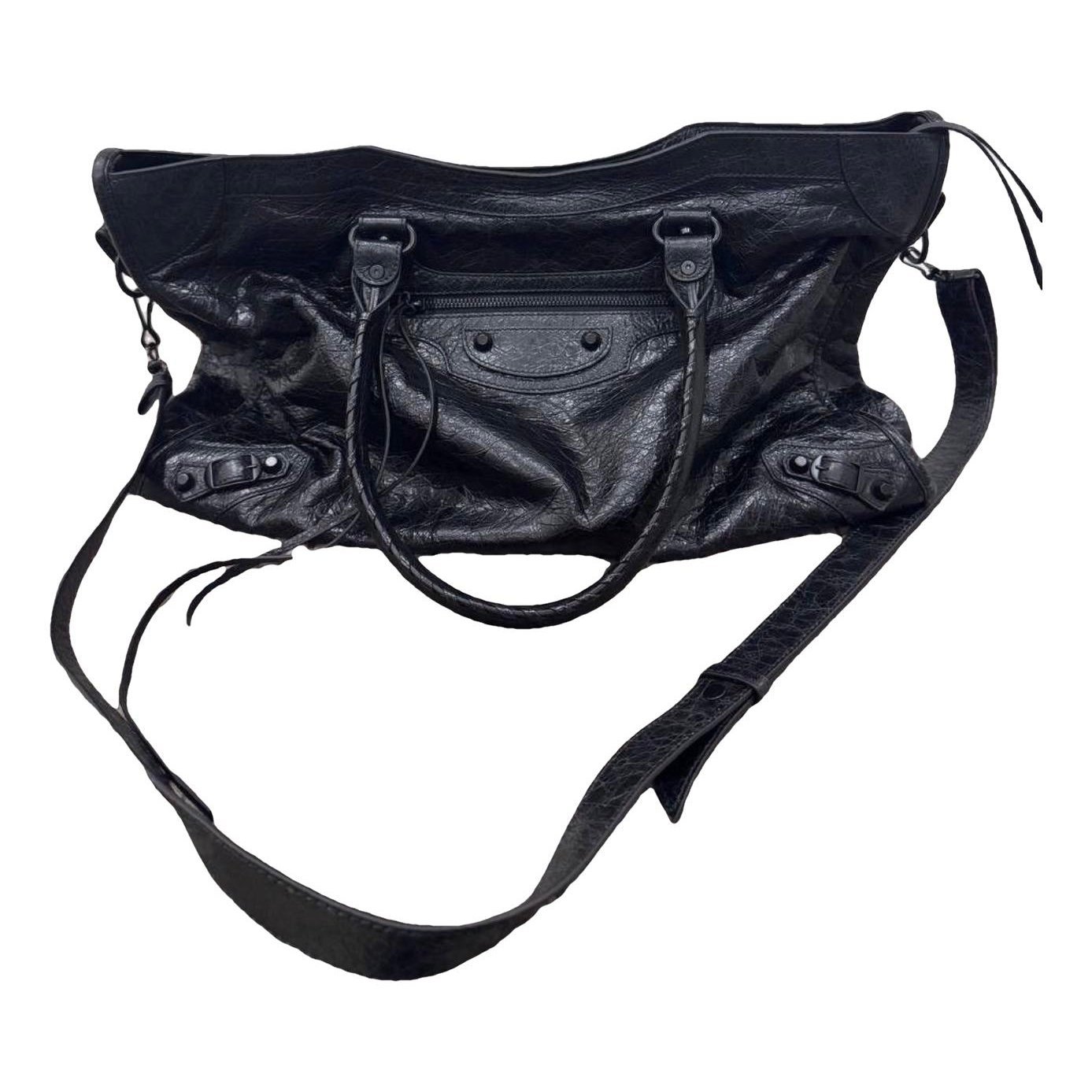City leather handbag