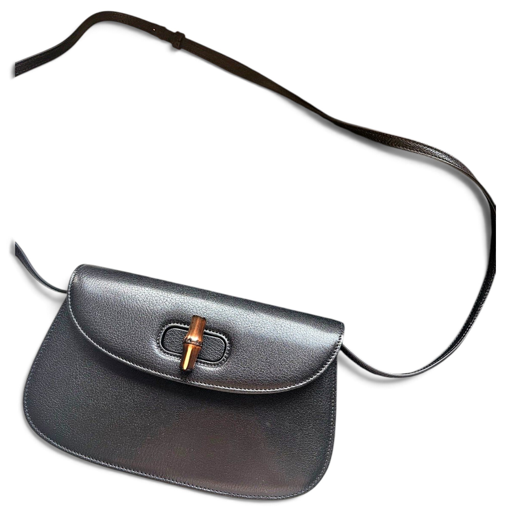 Bamboo leather crossbody bag