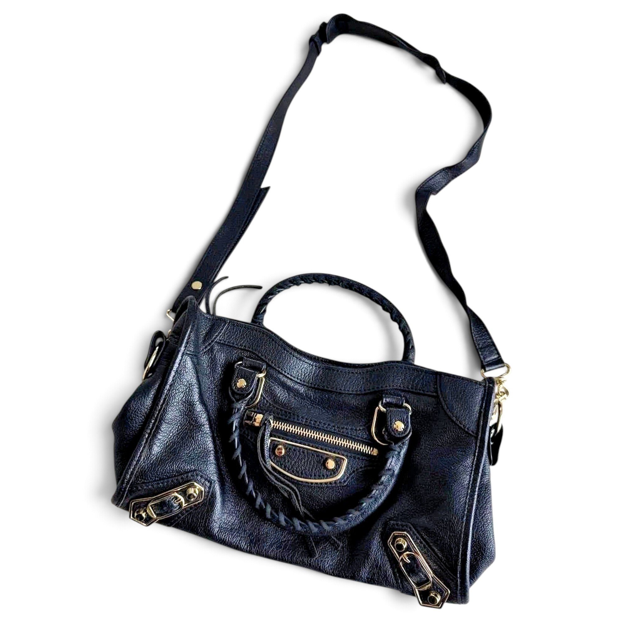 City leather handbag