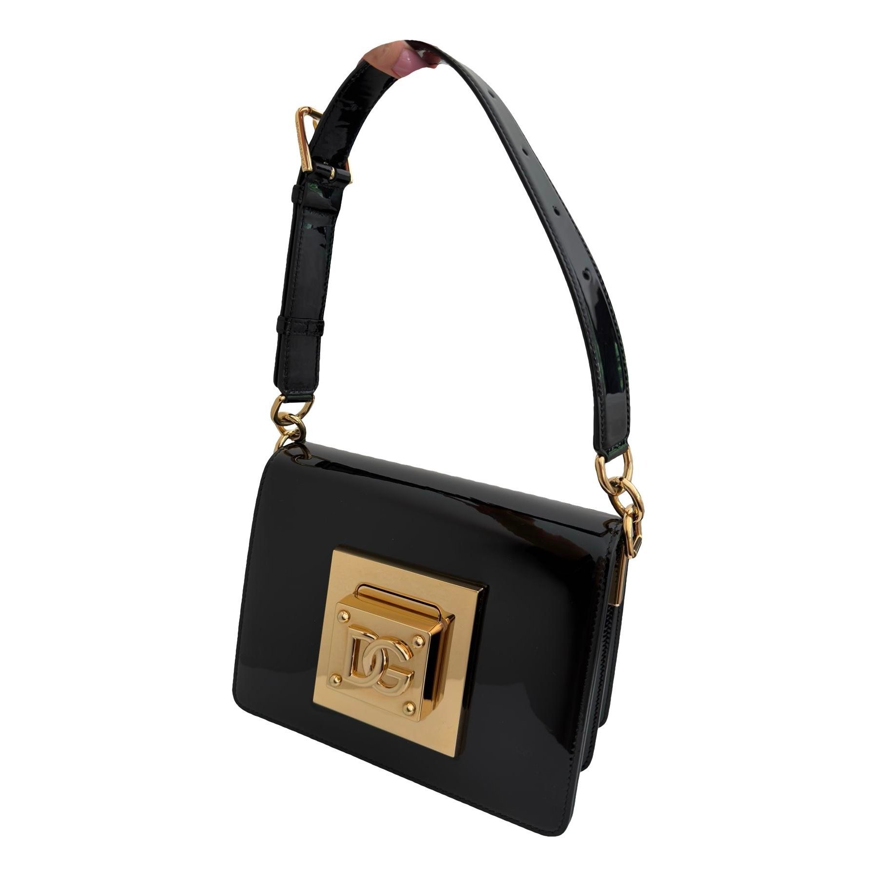 Patent leather handbag