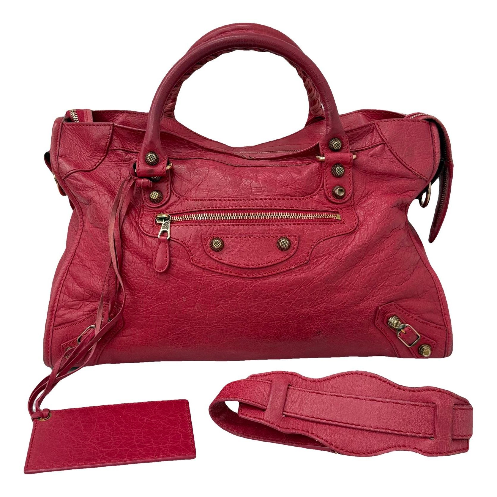 City leather handbag