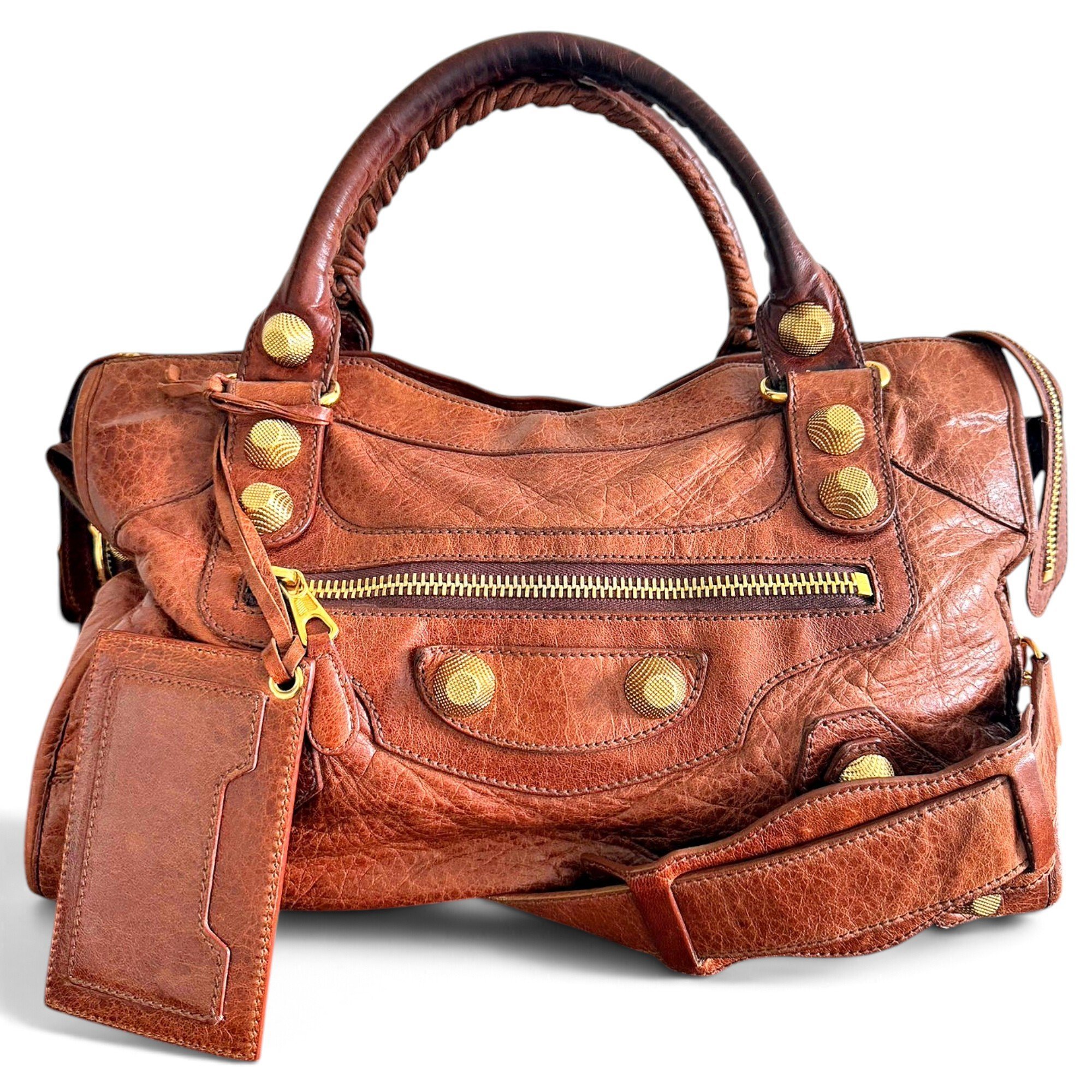 City leather handbag