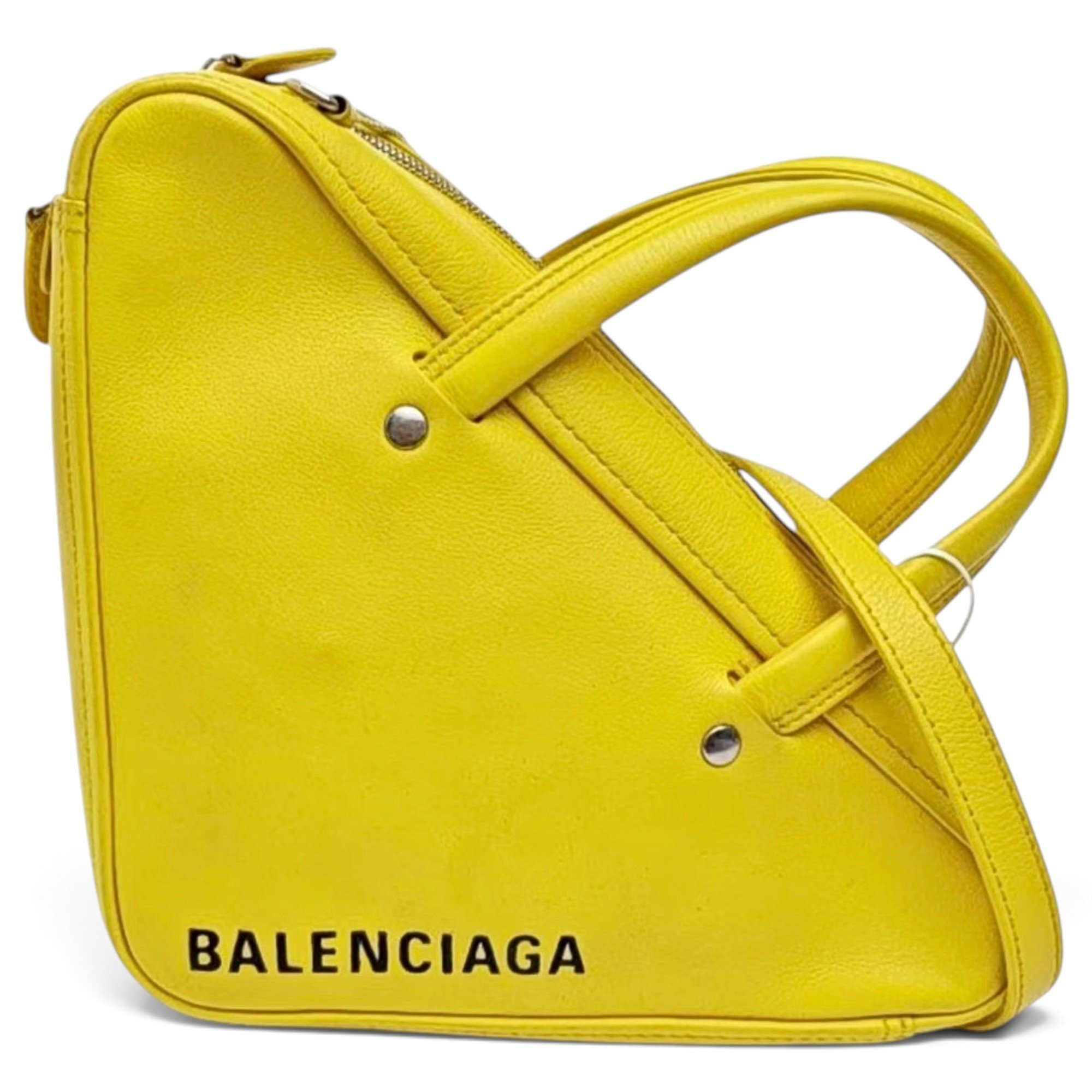 Triangle leather handbag