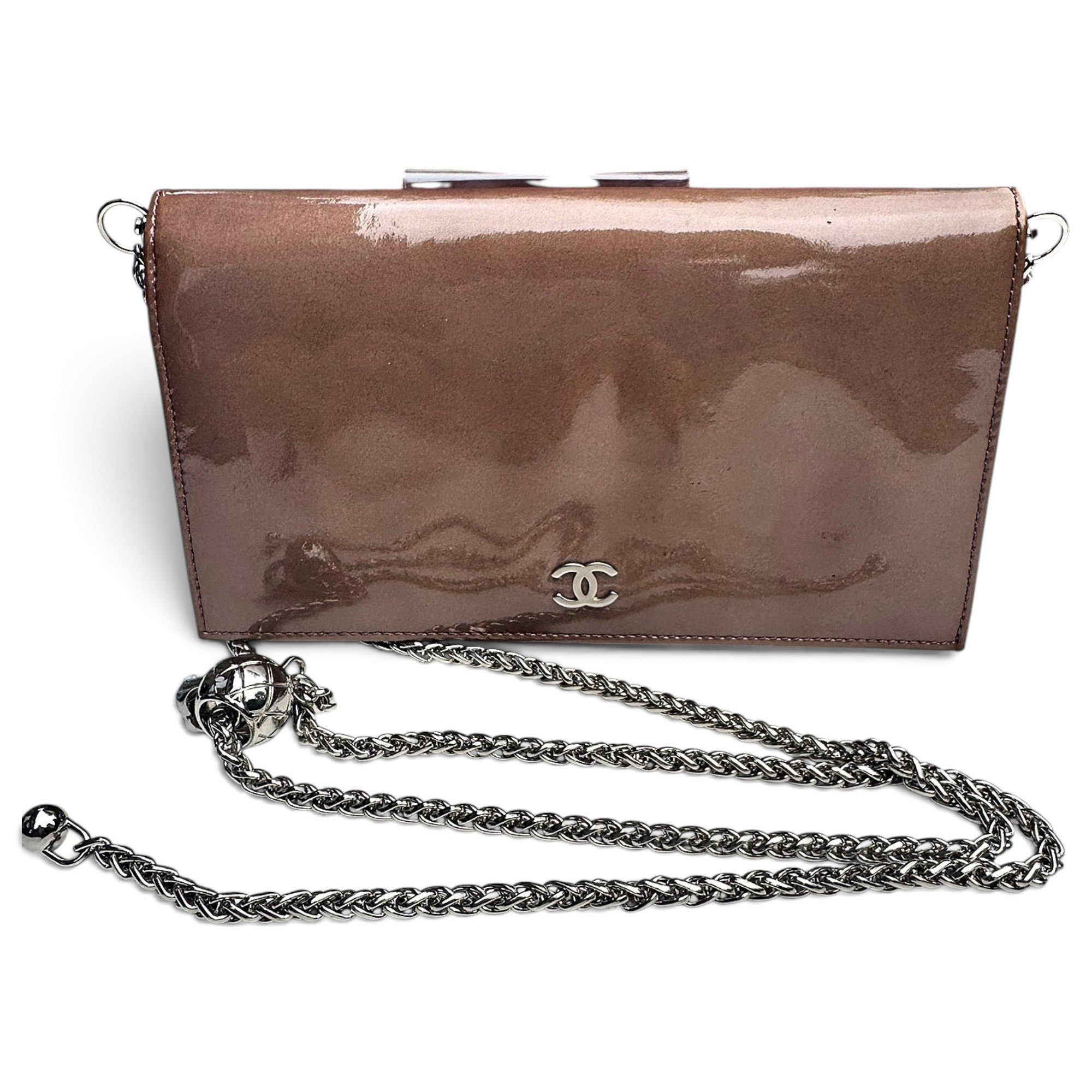 Patent leather clutch bag