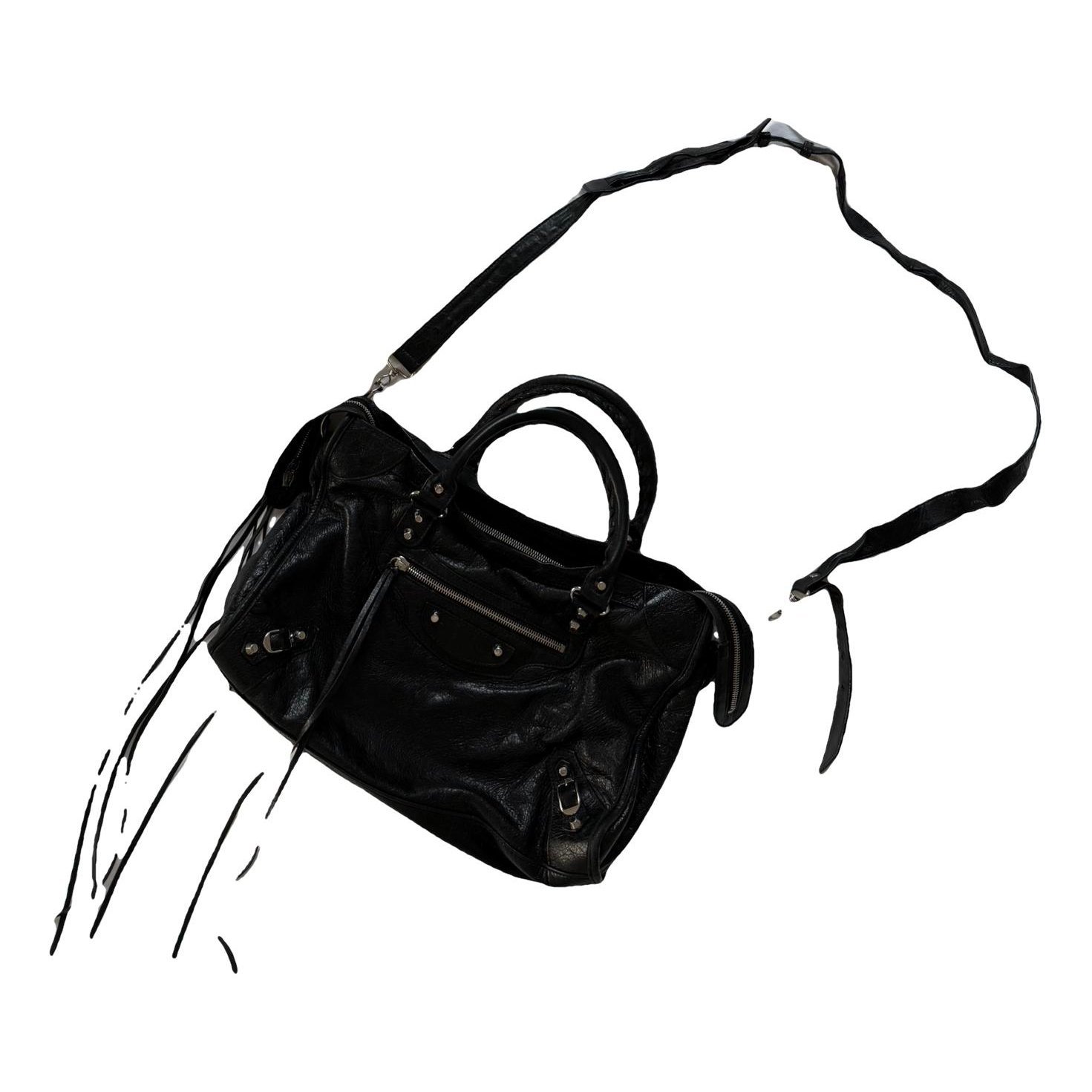 City leather handbag