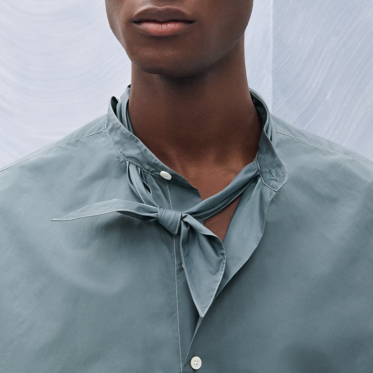 Eucalyptus Boxy Fit Shirt With Marius Collar