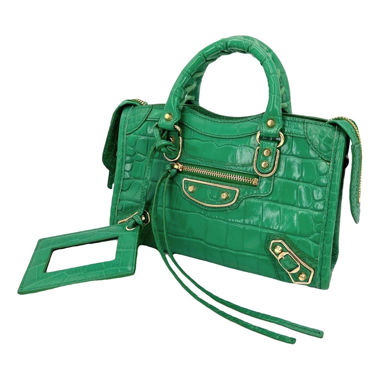 City leather handbag