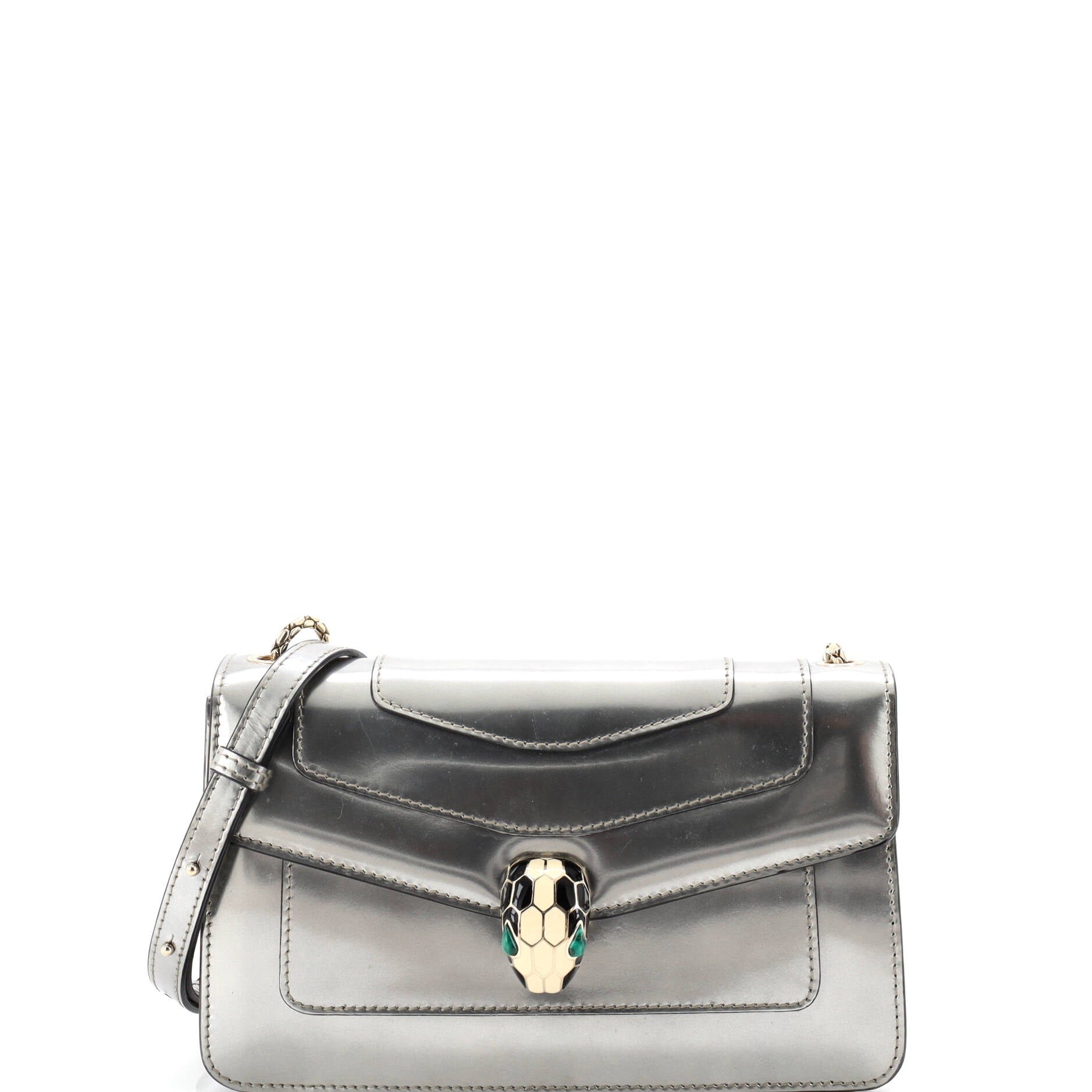 Serpenti Forever Shoulder Bag Metallic Leather Small