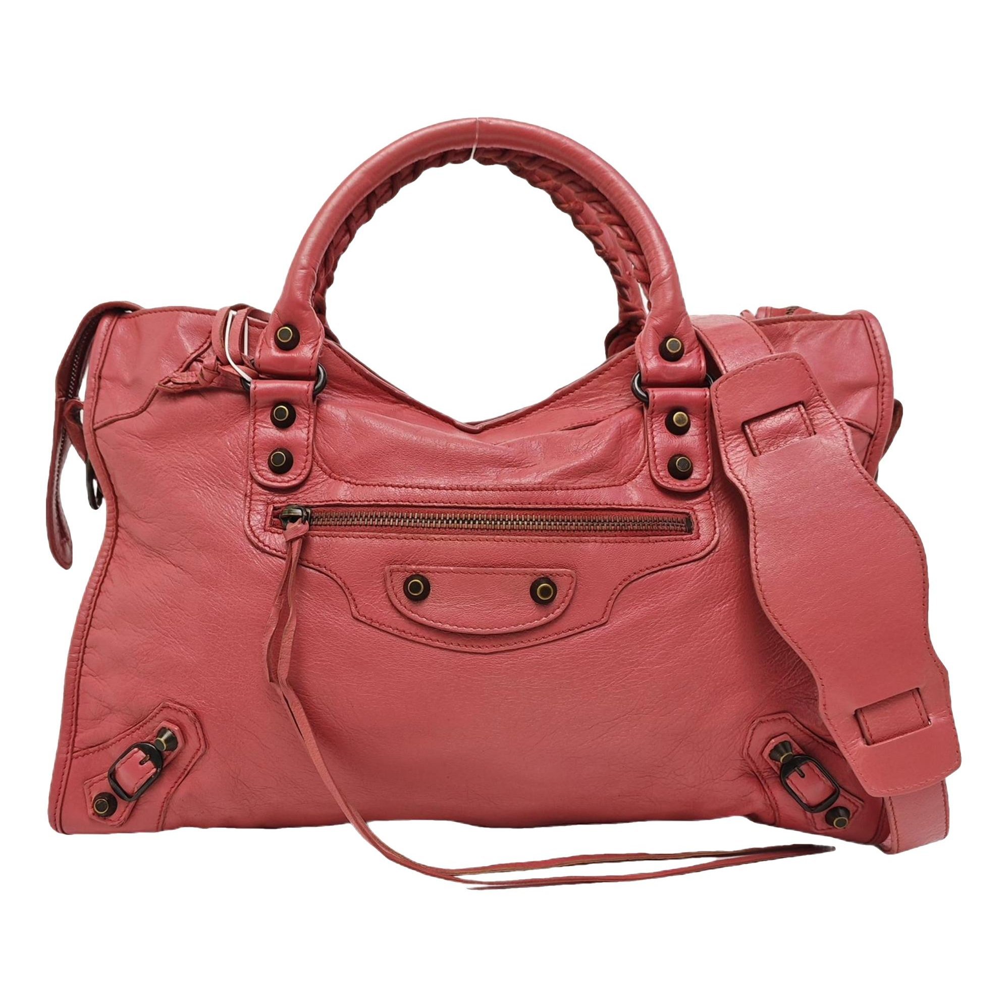 City leather handbag