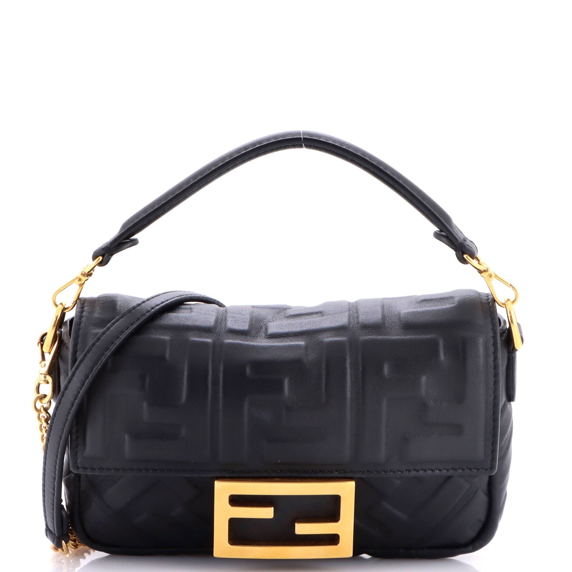 Baguette NM Bag Zucca Embossed Leather Mini