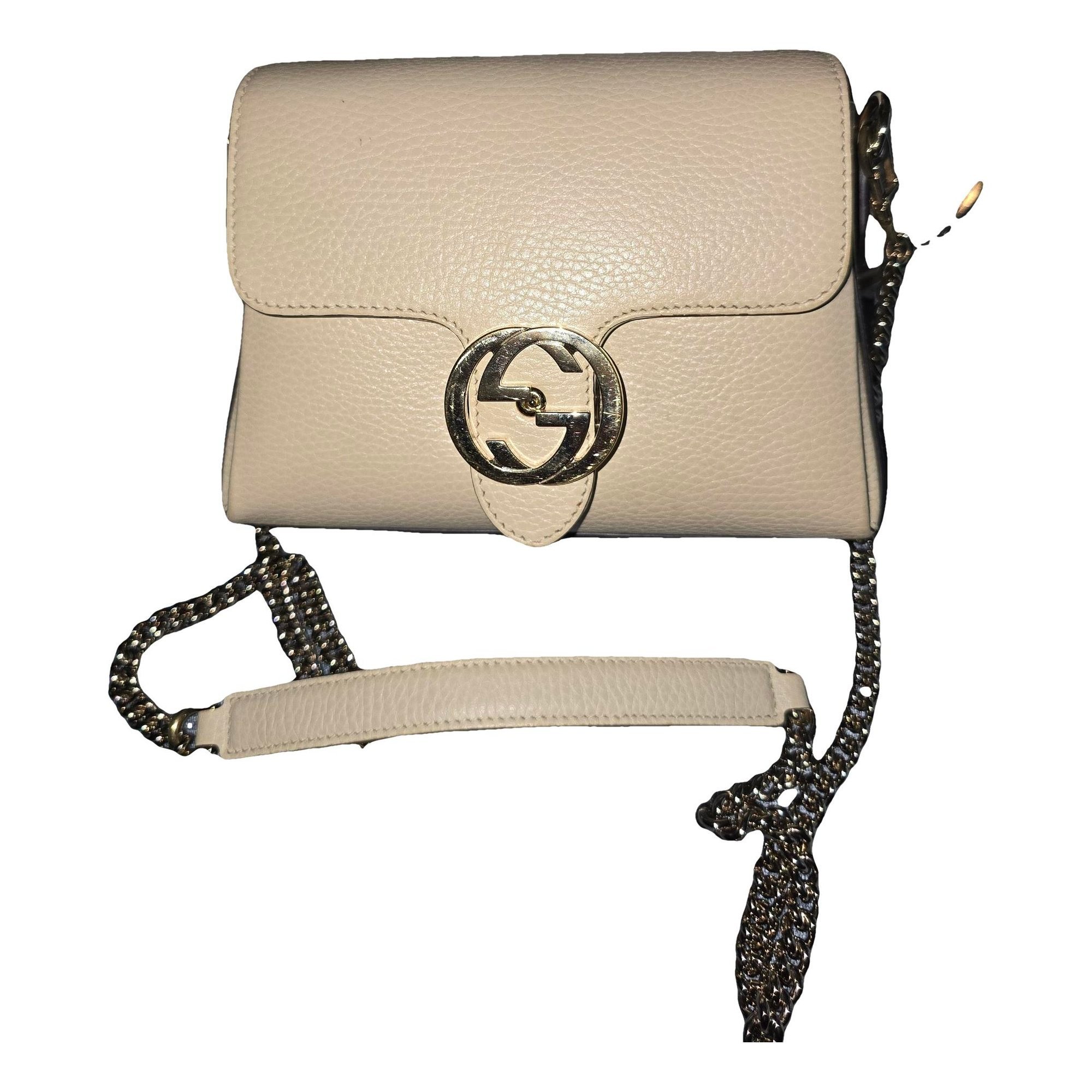 Interlocking leather handbag