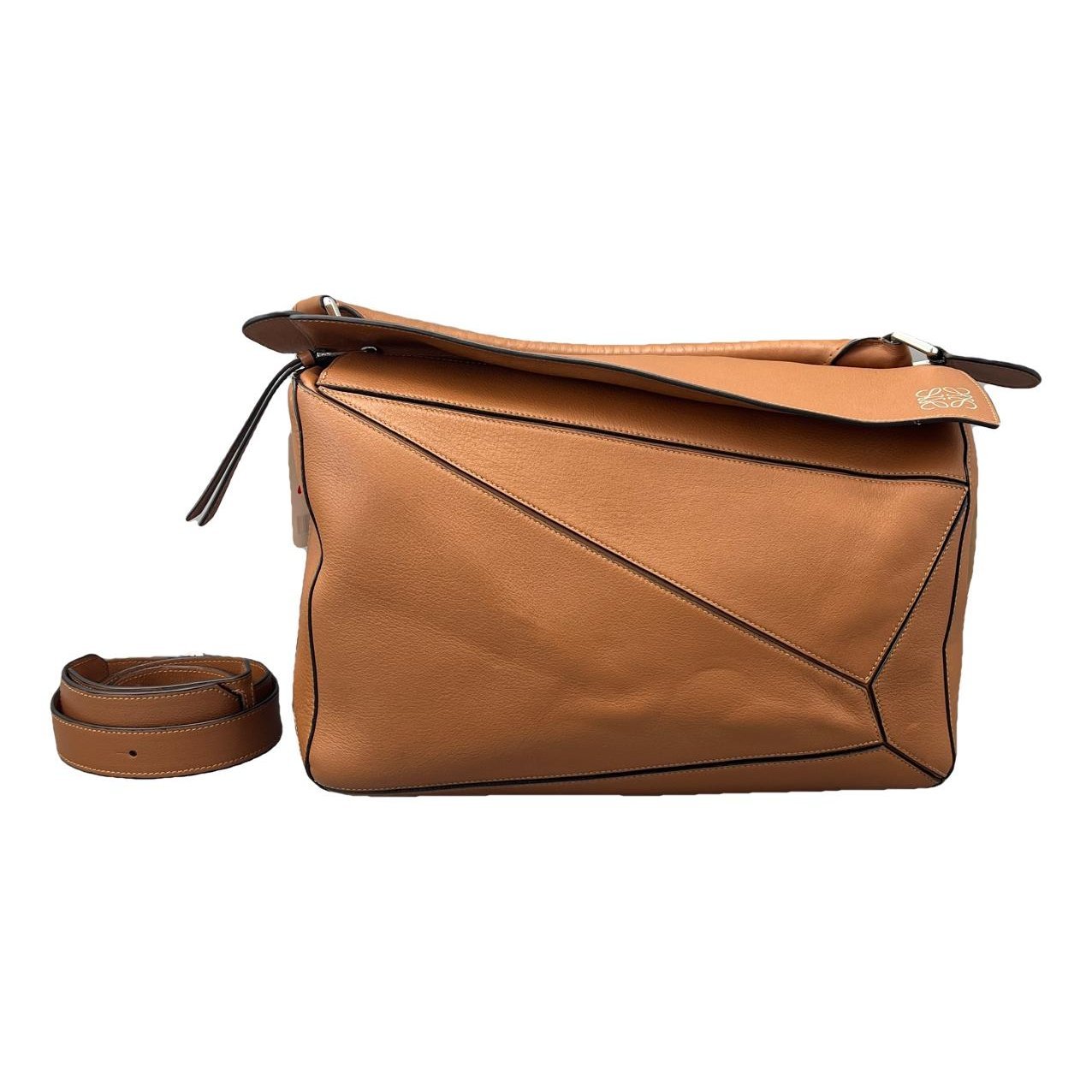 Puzzle leather handbag
