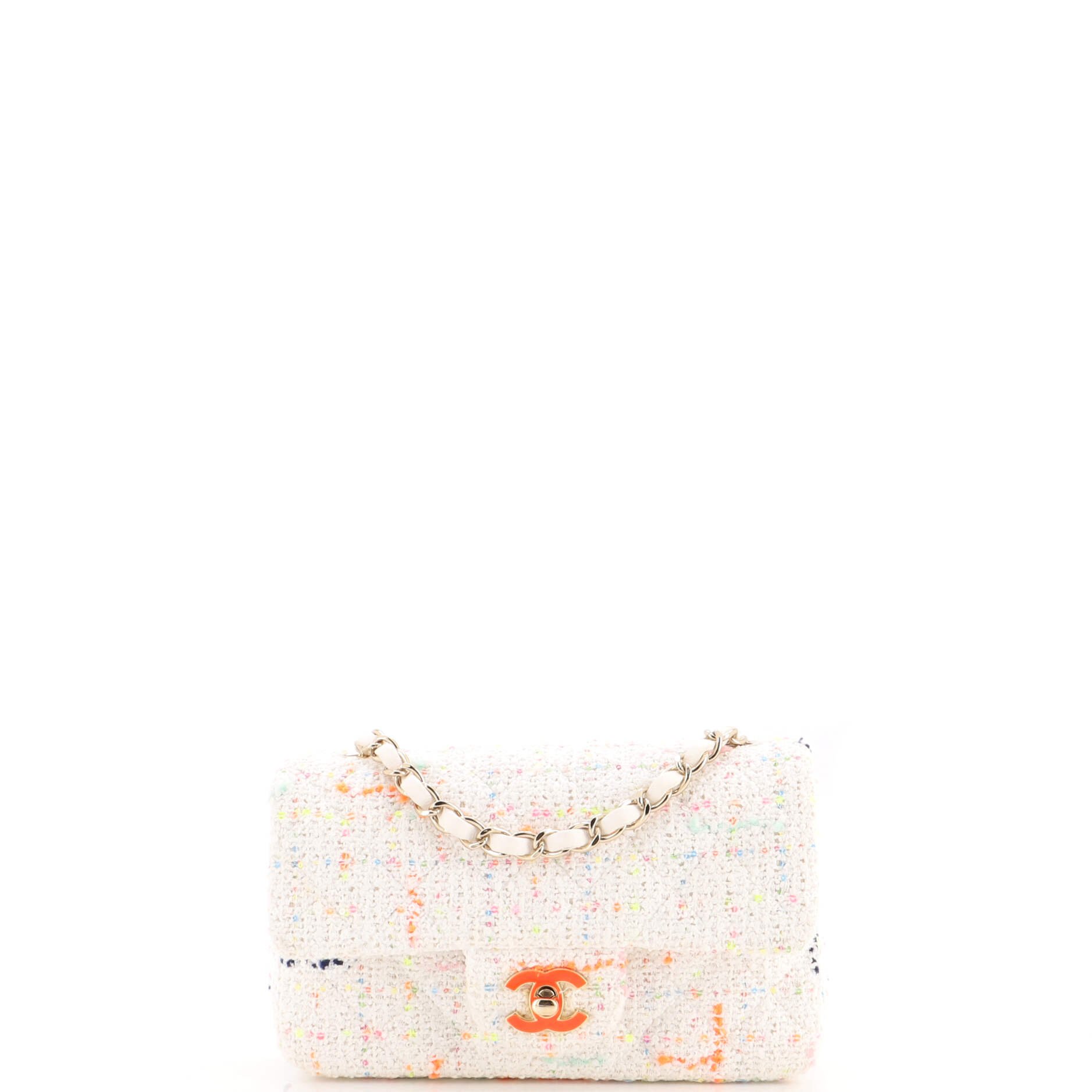 Classic Single Flap Bag Quilted Tweed and Sequins Mini
