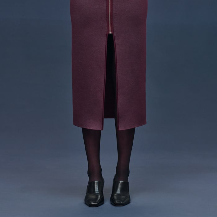 Rouge Bordeaux Mid-length Skirt