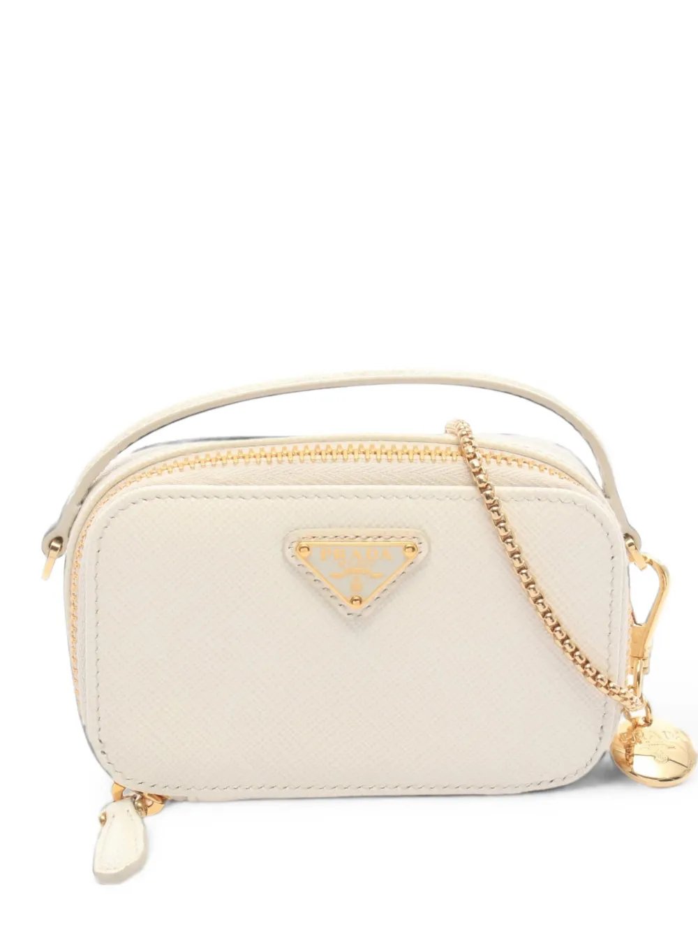 Saffiano-leather chain shoulder bag