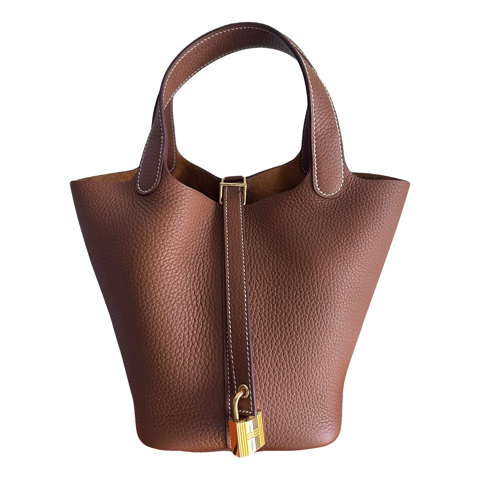Picotin leather tote
