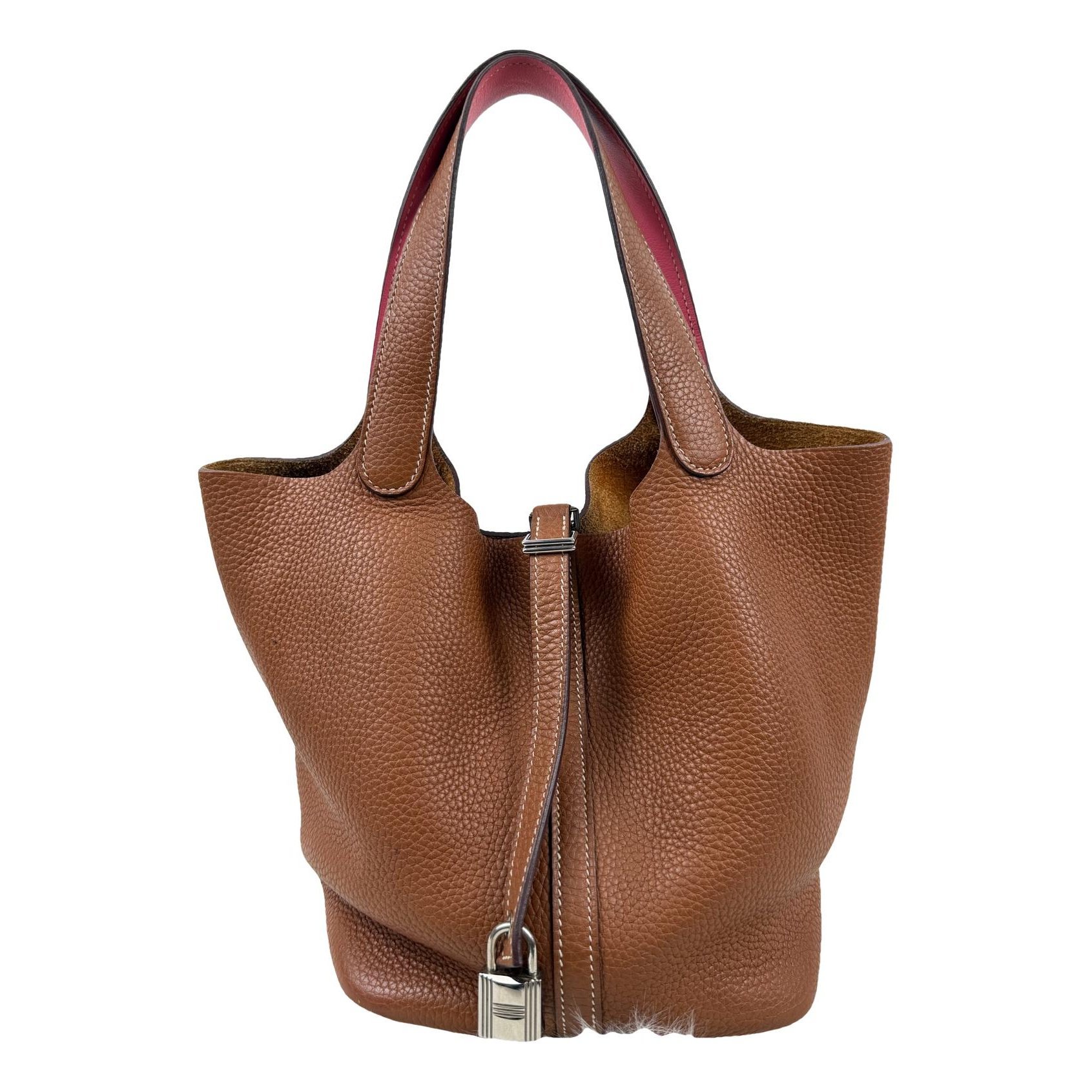 Picotin leather tote