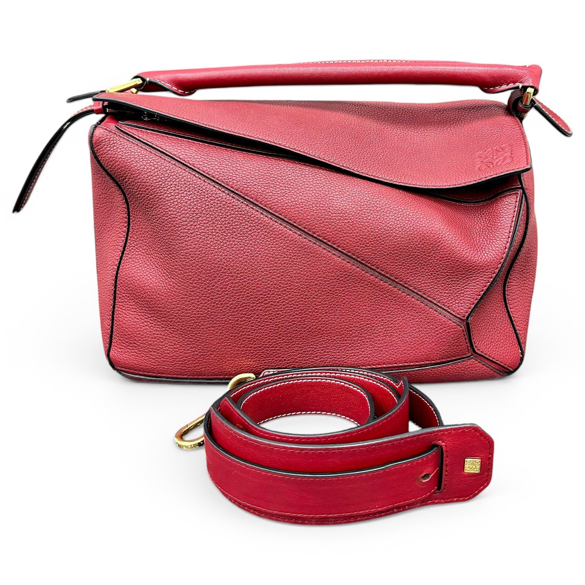 Puzzle leather handbag