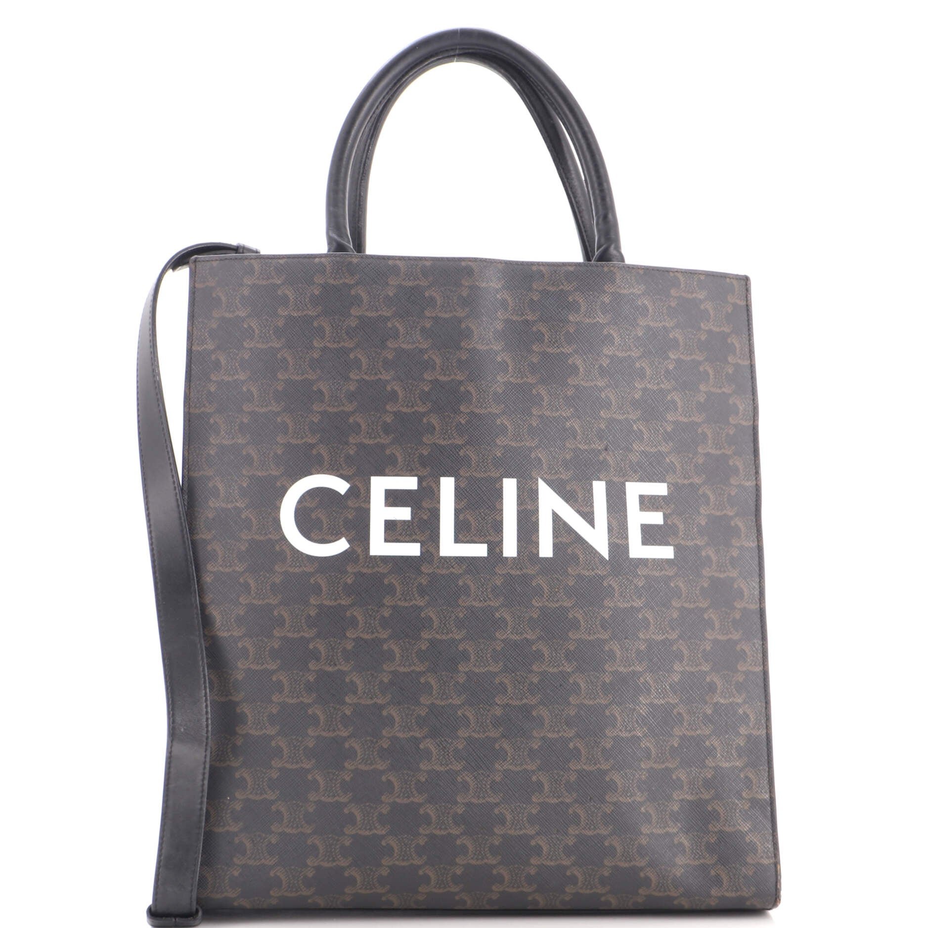 Vertical Cabas Tote Triomphe Coated Canvas Medium