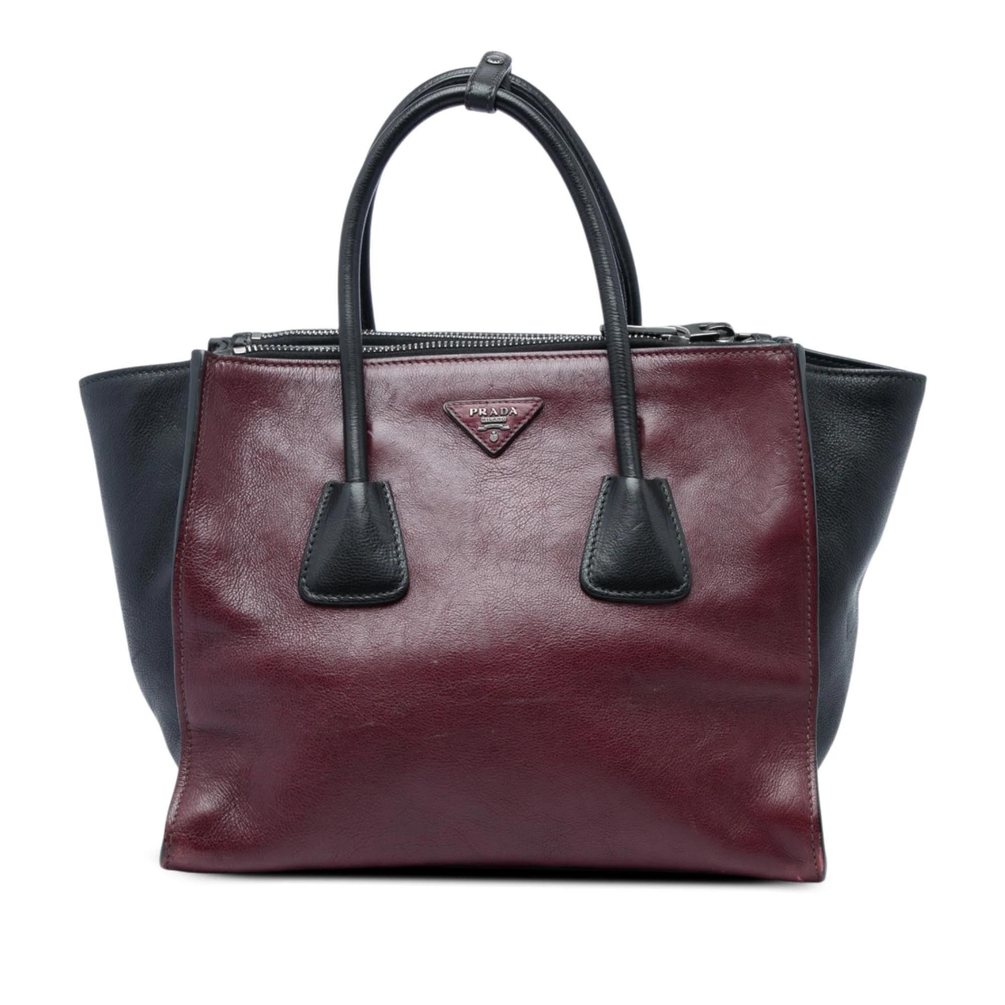 Prada Double pony-style calfskin handbag