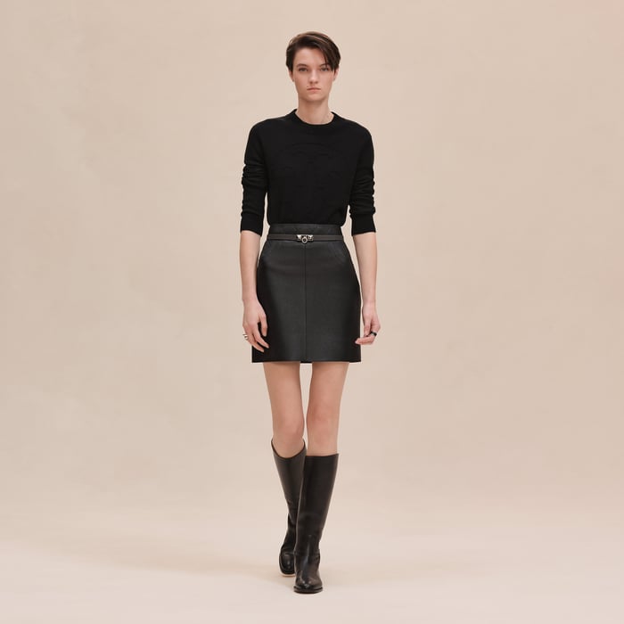 Noir Cashmere "H Lift" Long-sleeve Sweater