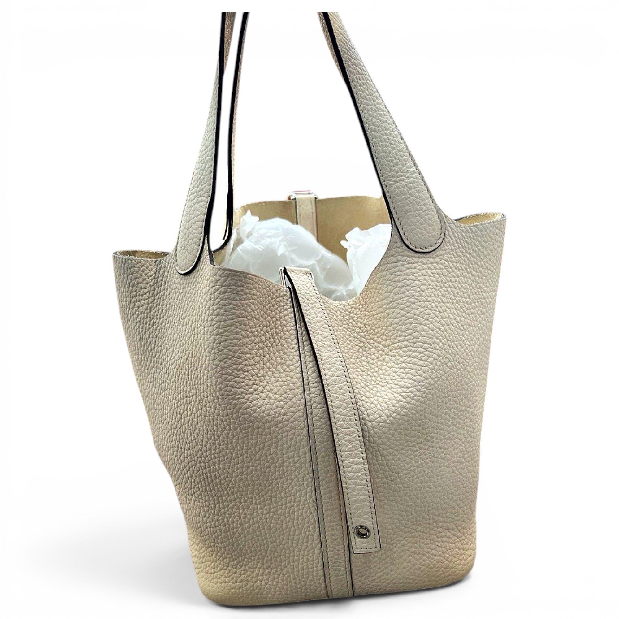 Picotin leather tote