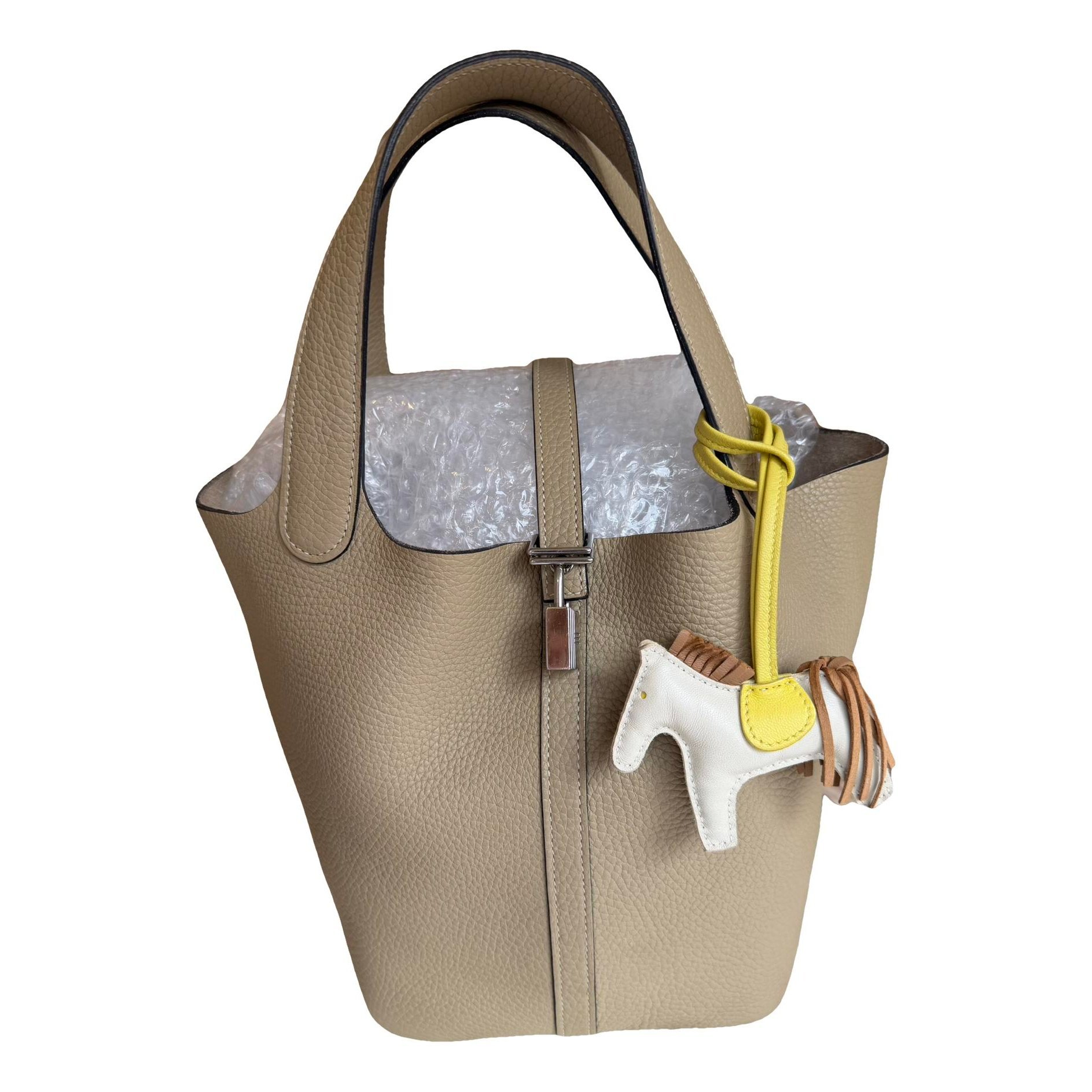 Picotin leather tote
