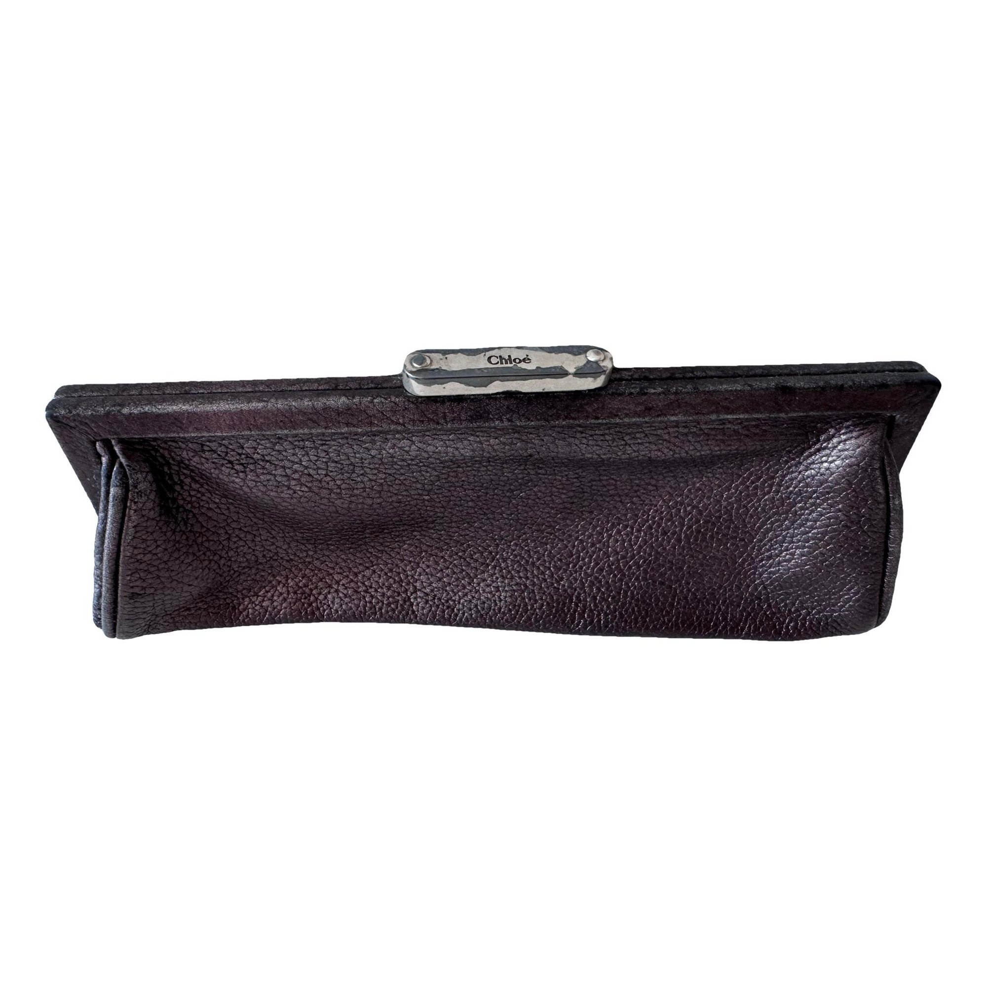 Leather clutch bag