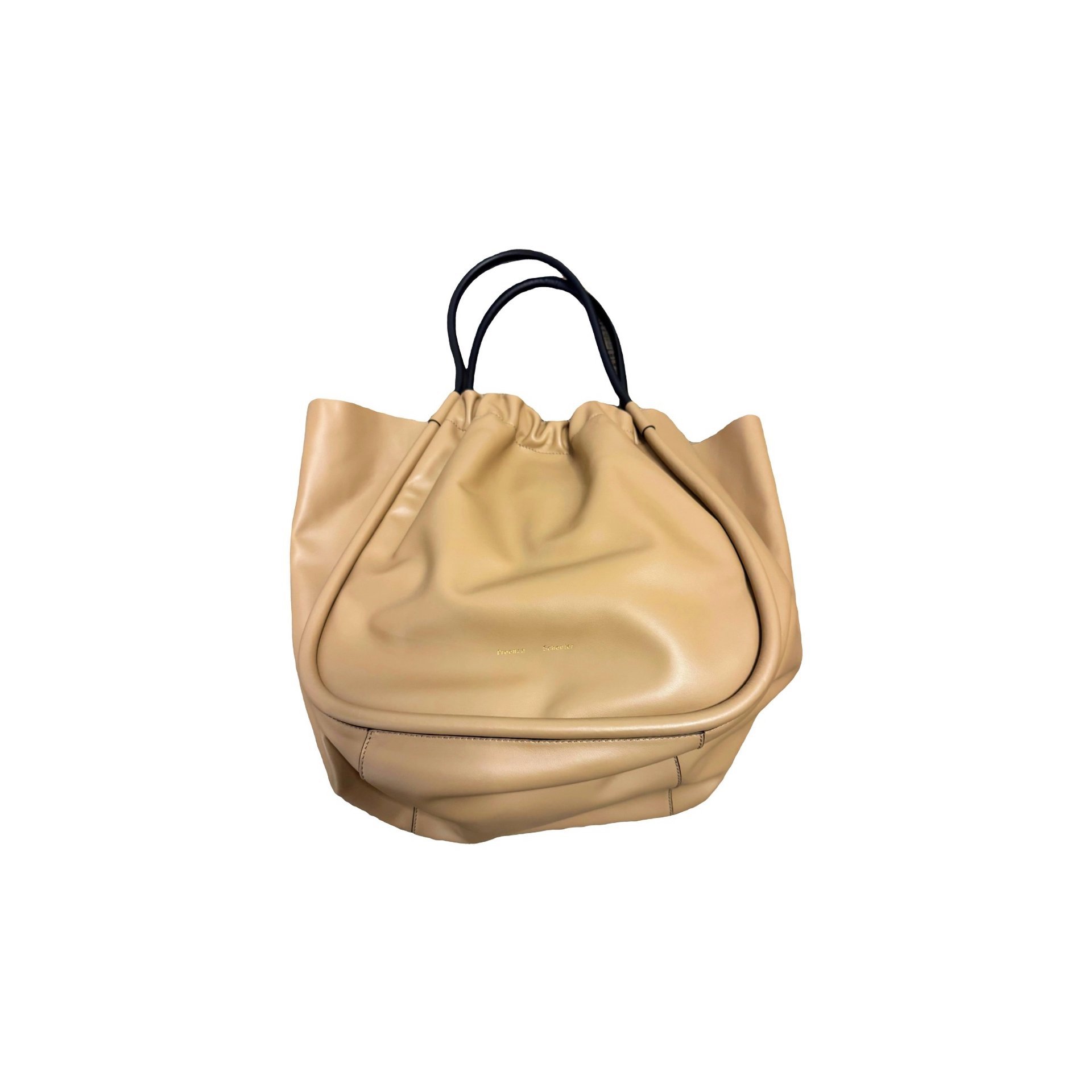 Ruched leather tote