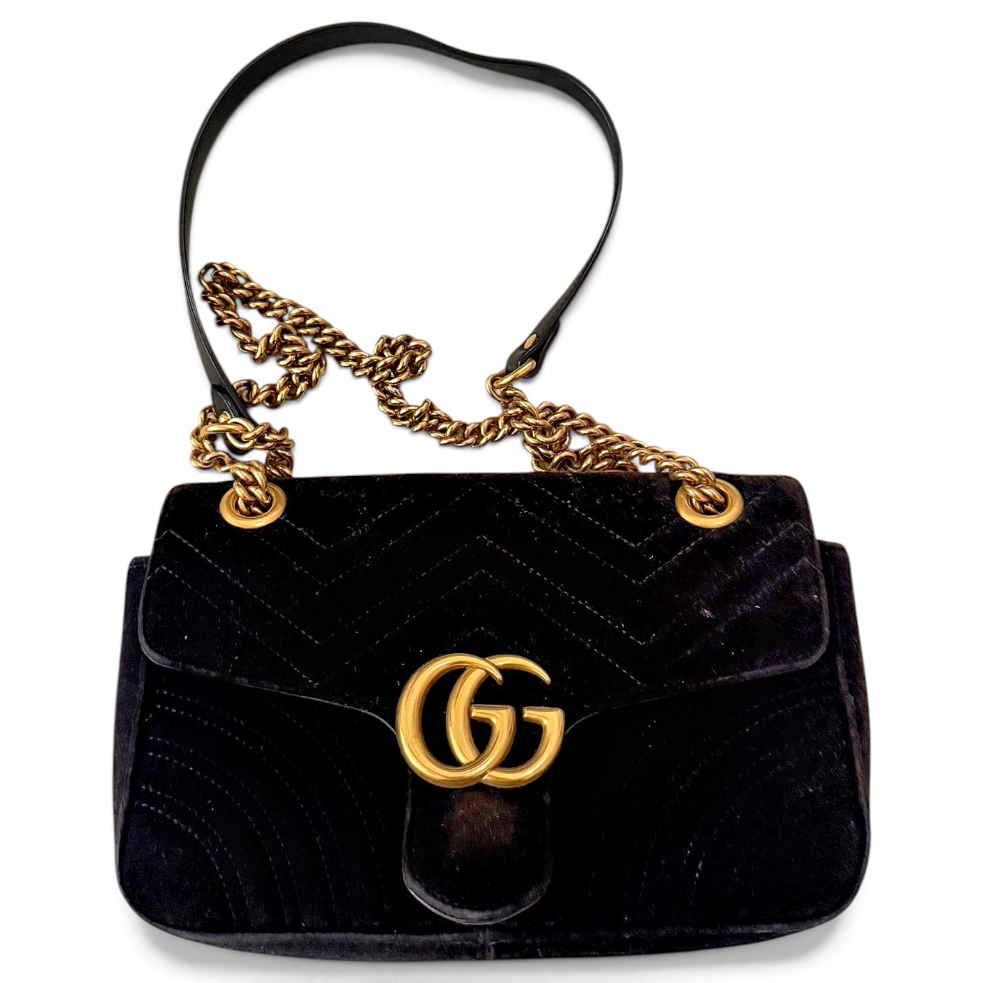 GG Marmont Chain Flap velvet crossbody bag