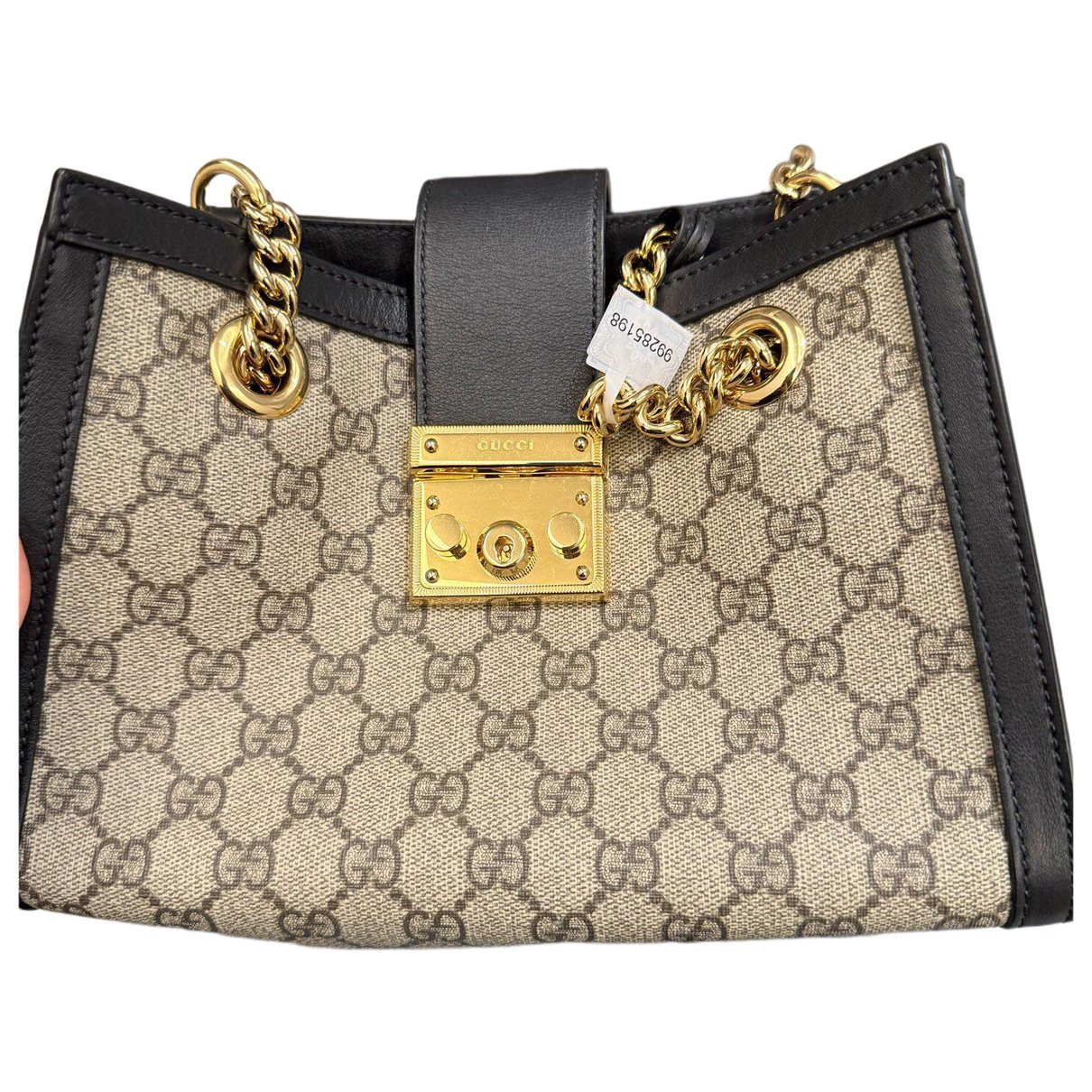 Padlock leather handbag