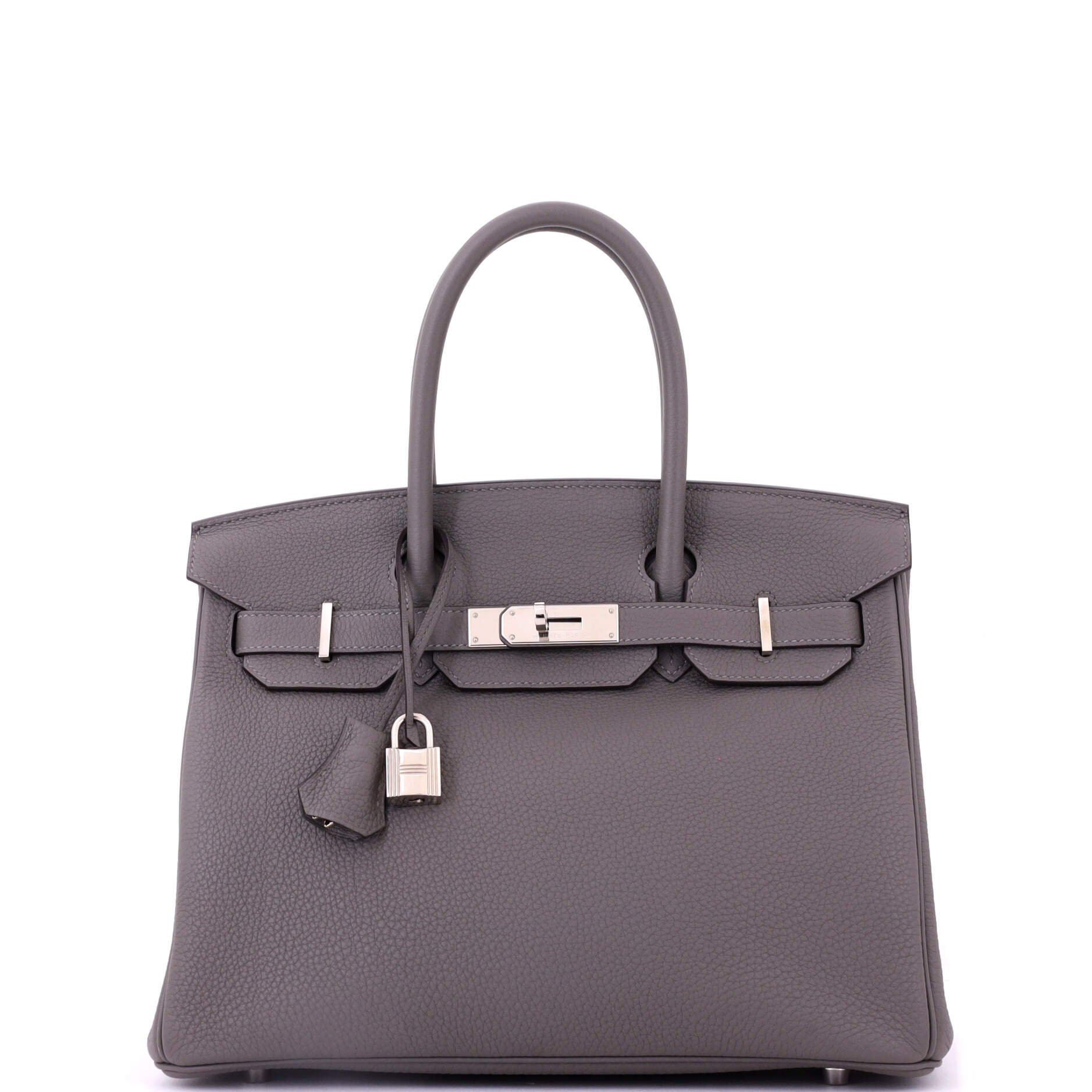Hermes Birkin Handbag Grey Togo with Palladium Hardware 30