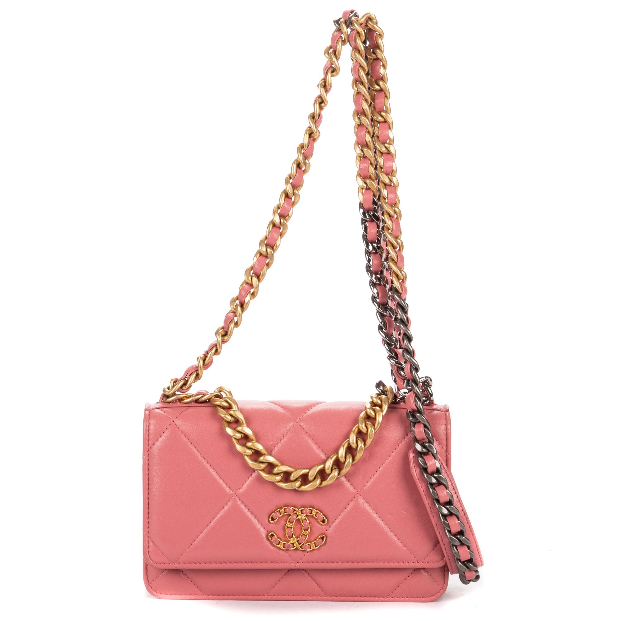 Wallet On Chain leather handbag