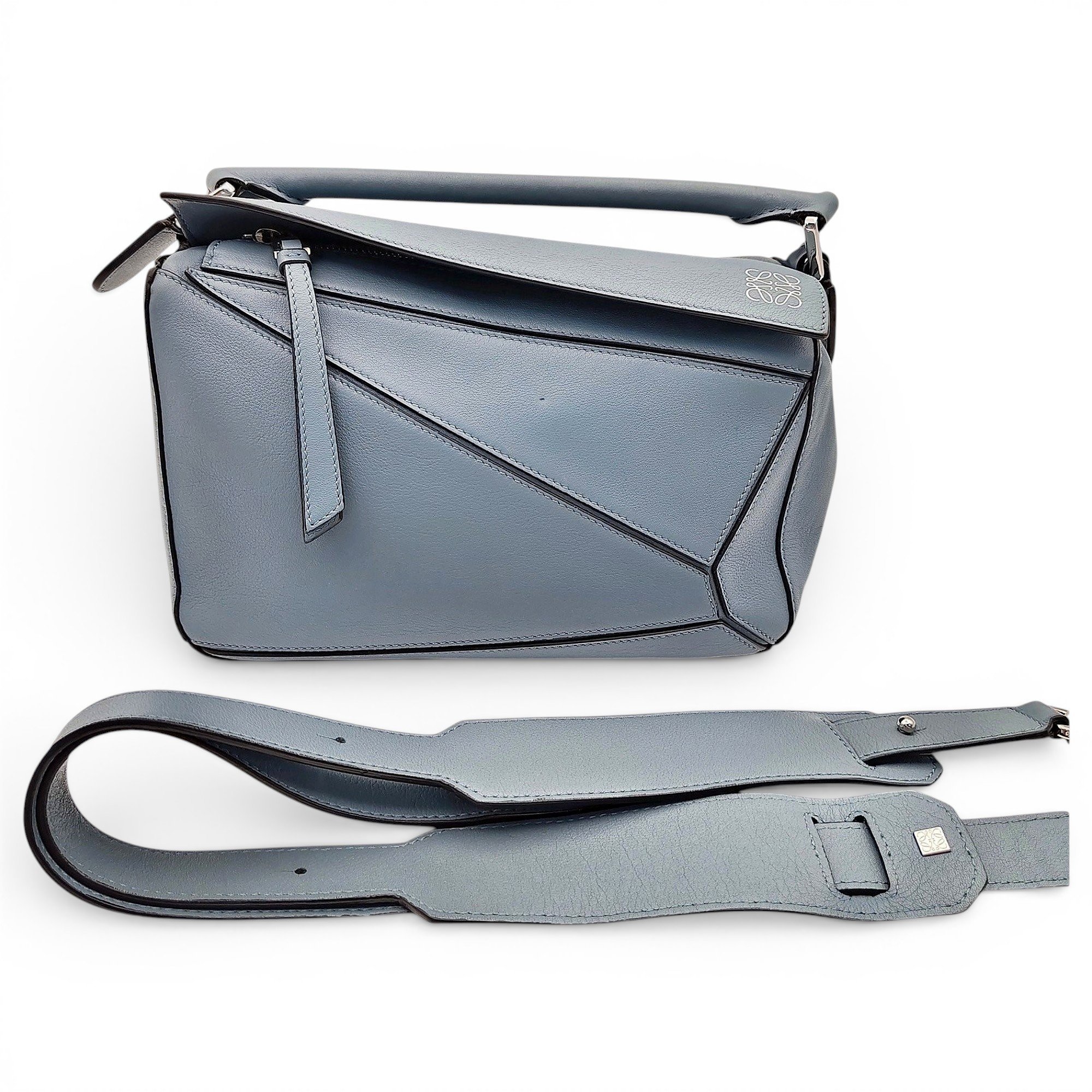 Puzzle leather handbag