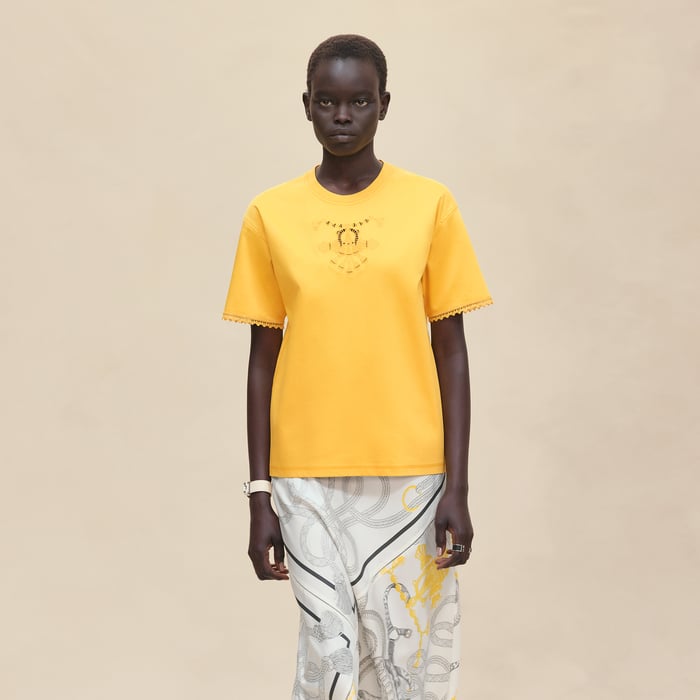 Jaune Mimosa Embroidered Maxi T-shirt