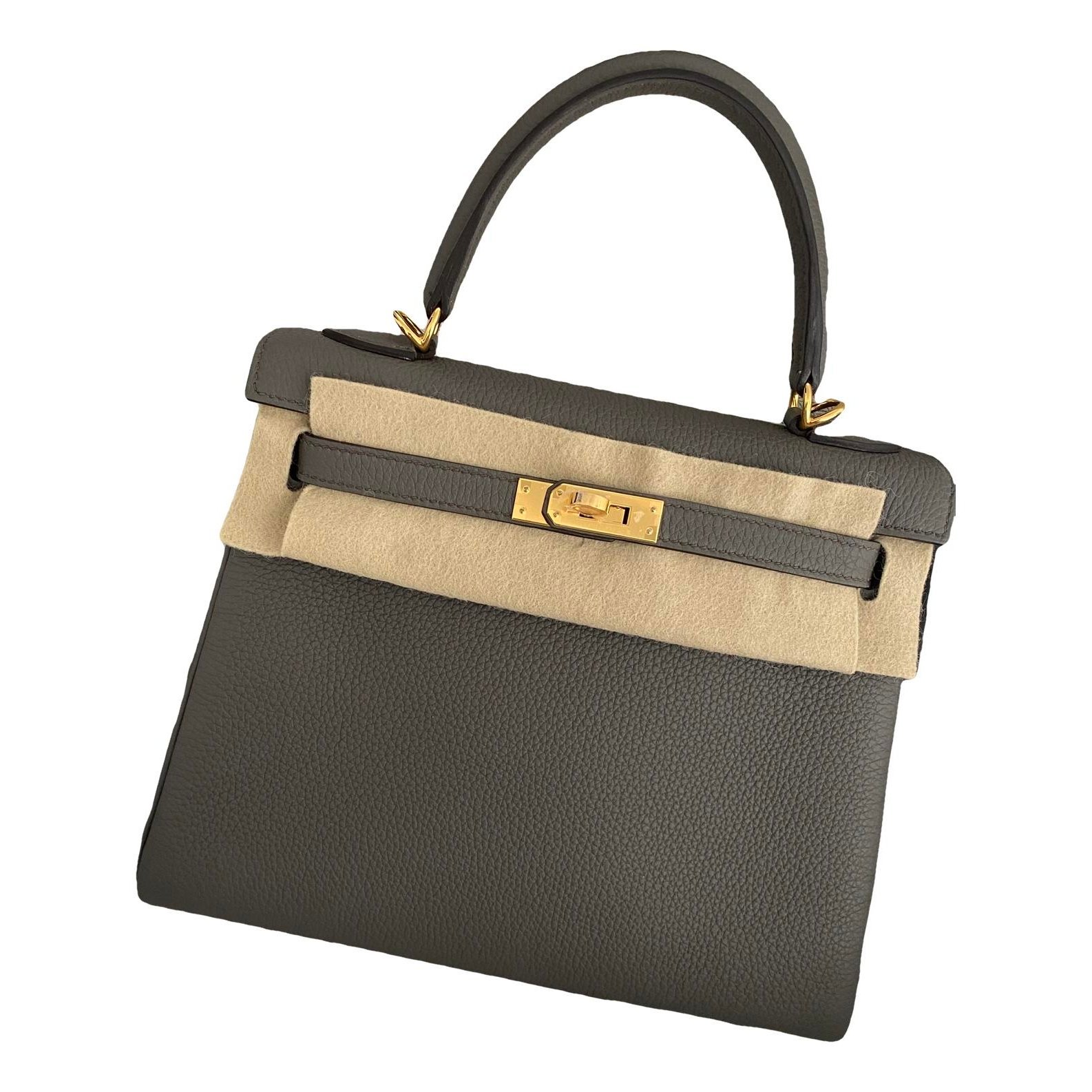 Hermes Kelly 25 Handbag Etain Toile So H 2021