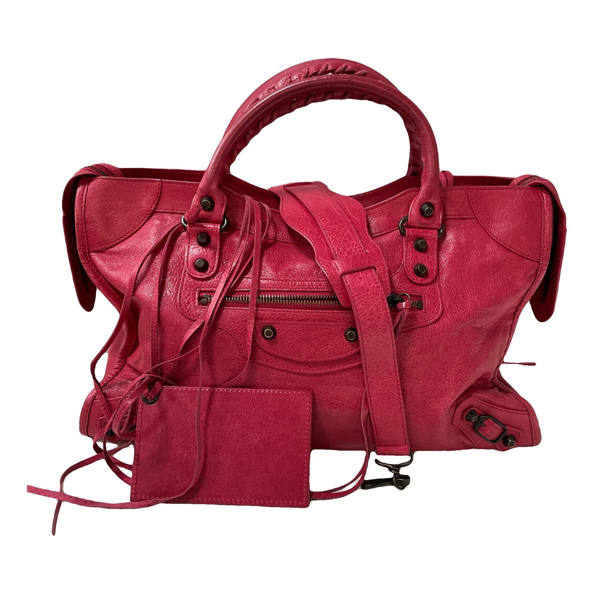 City leather handbag
