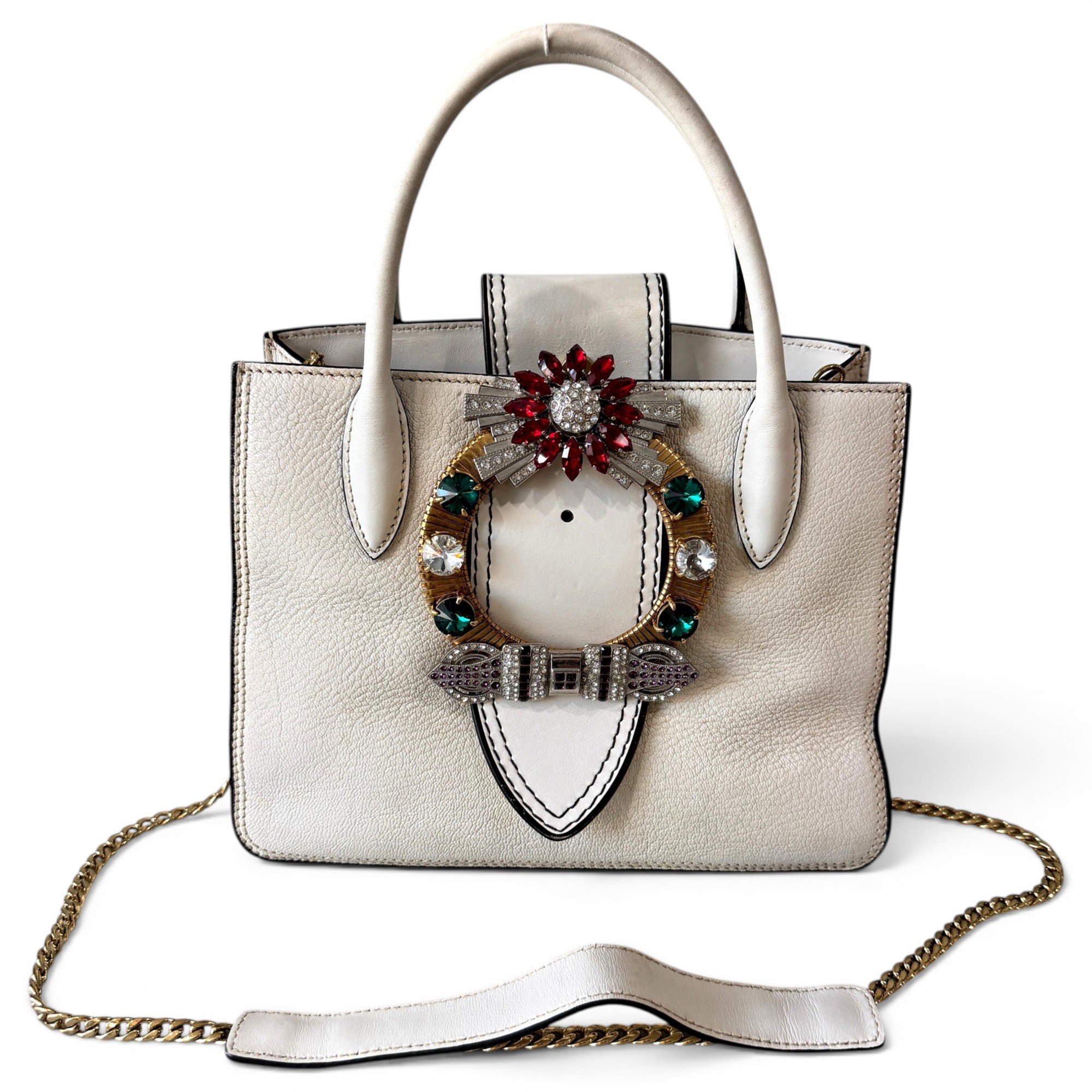 Miu Lady leather handbag