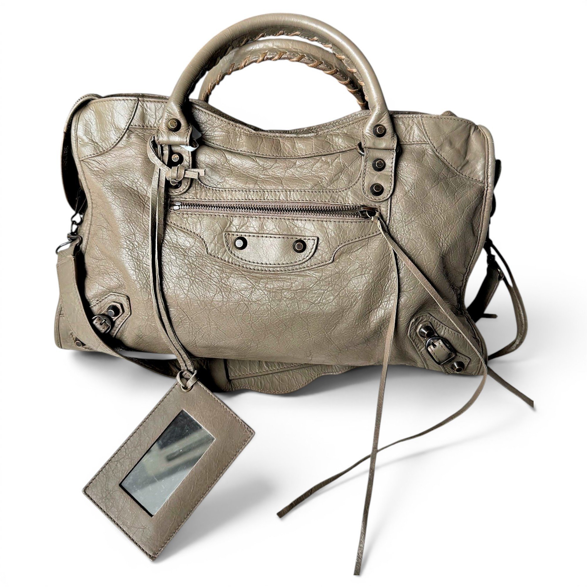 City leather handbag