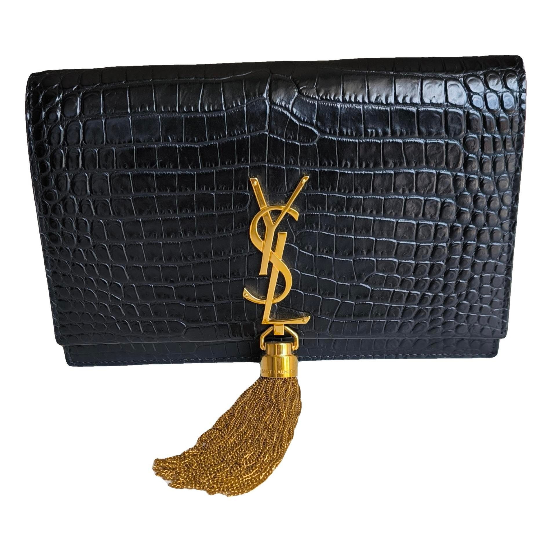 Leather clutch bag