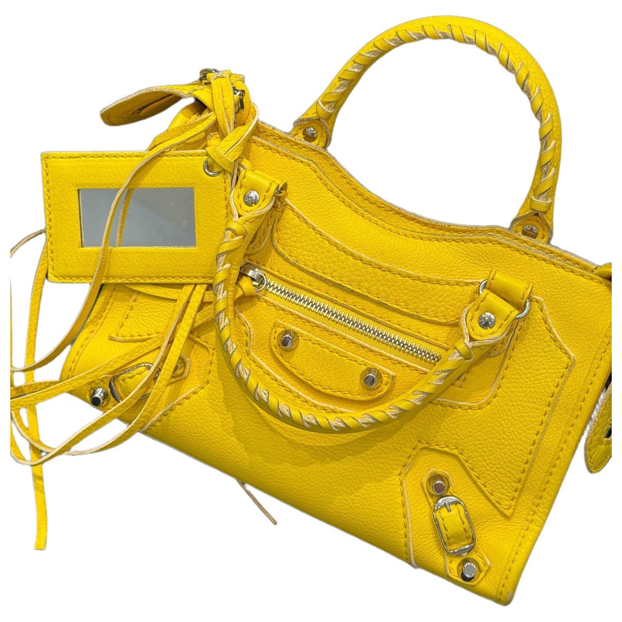 City leather handbag