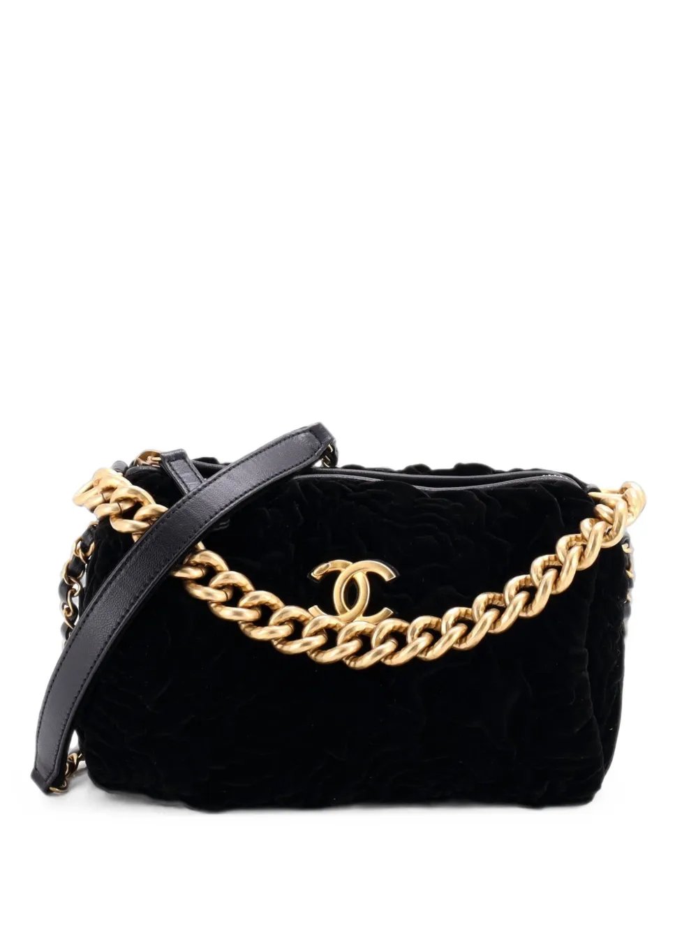 CC 2-Way Zip Bowler Camellia Velvet handbag
