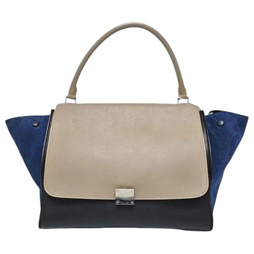 Trapèze leather handbag