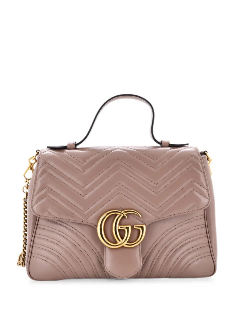 GG Marmont Top Handle Flap Bag Matelasse Leather Medium satchel