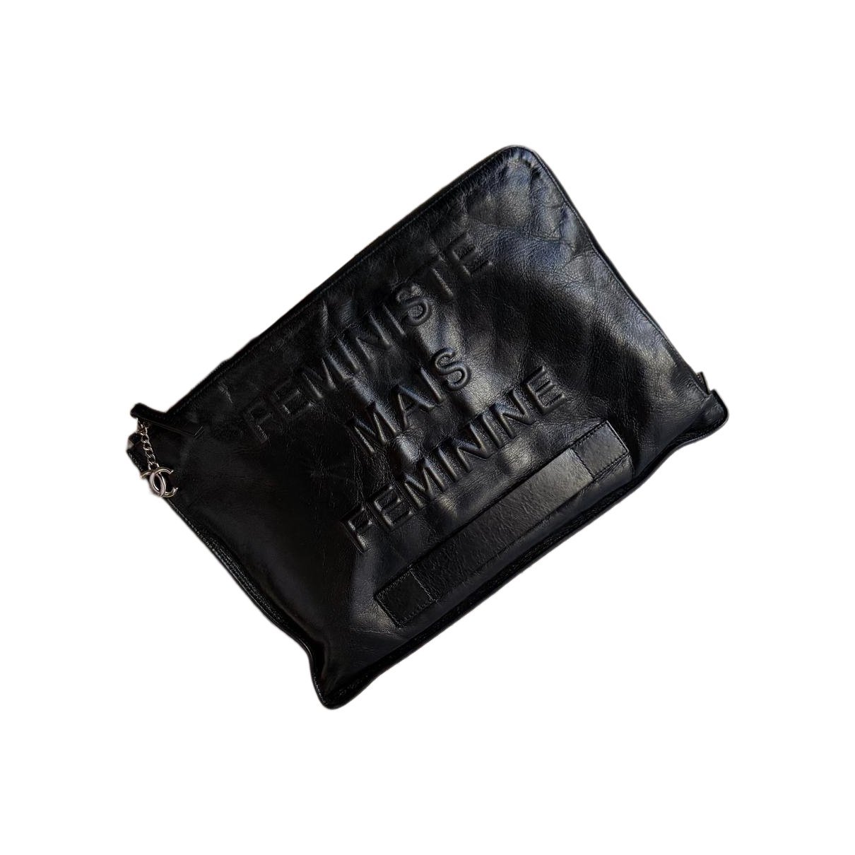Leather clutch bag