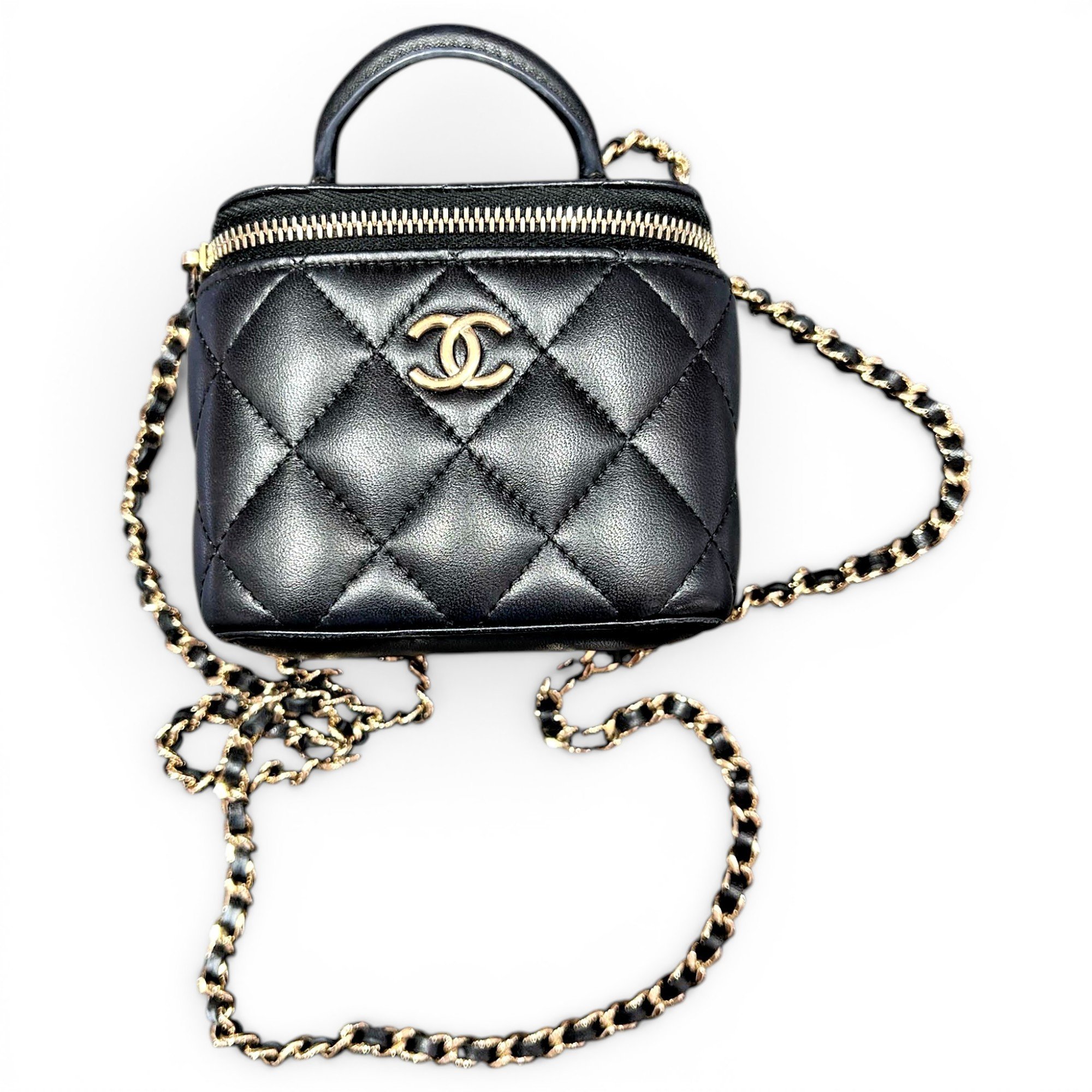 Vanity leather handbag
