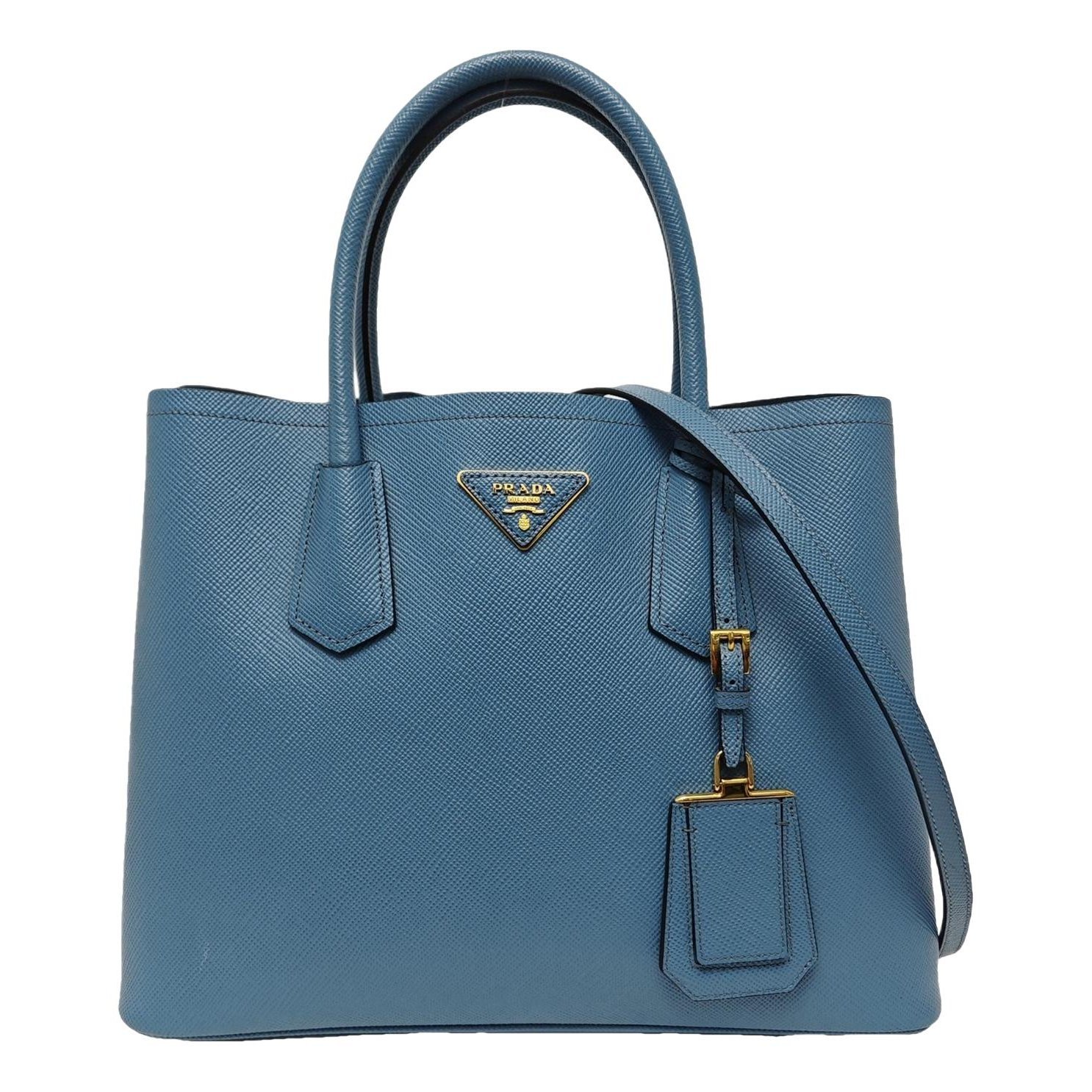 Double leather handbag